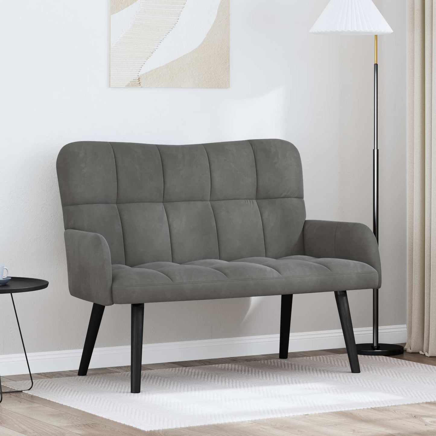 Zweisitzer Sofa Dunkelgrau 115 x 61 x 87 cm Samt