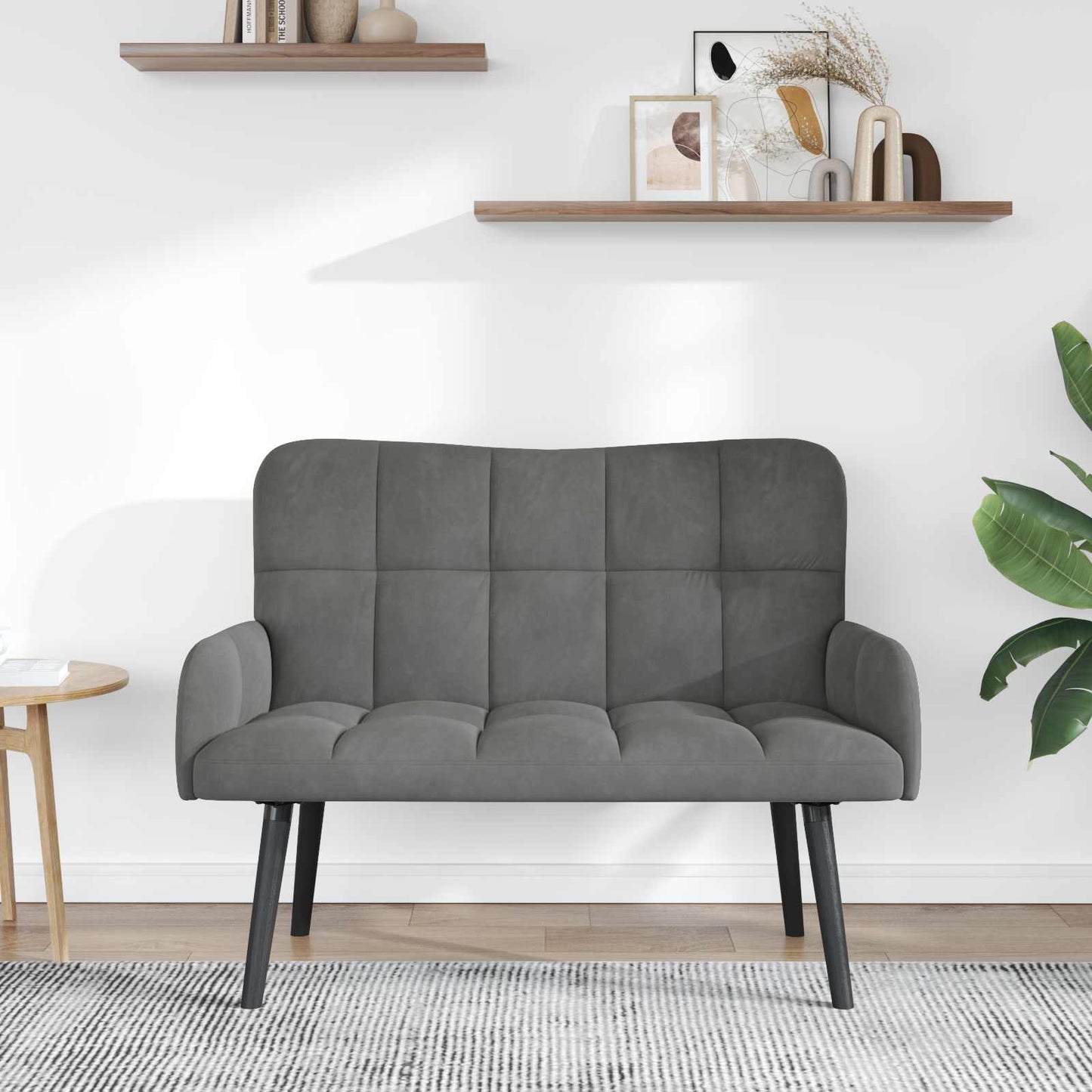 Zweisitzer Sofa Dunkelgrau 115 x 61 x 87 cm Samt