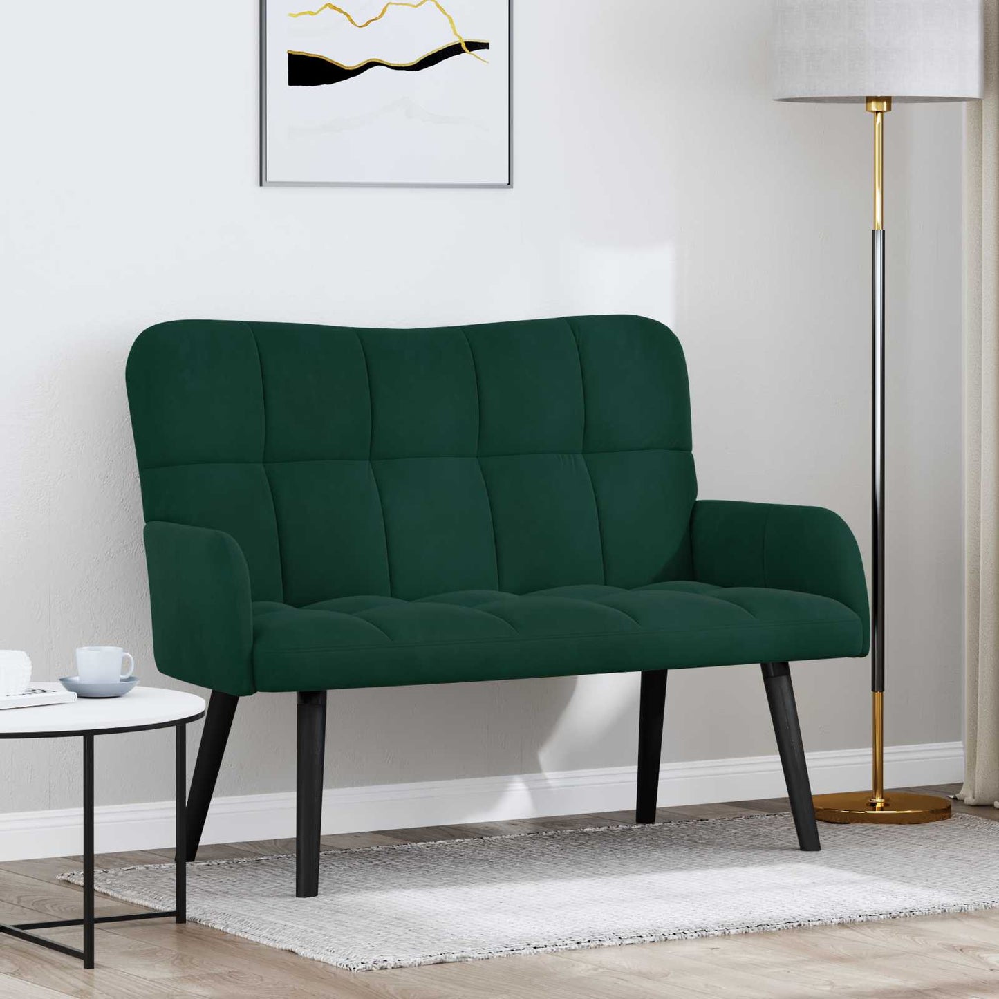 Zweisitzer Sofa Dunkelgrün 115 x 61 x 87 cm Samt