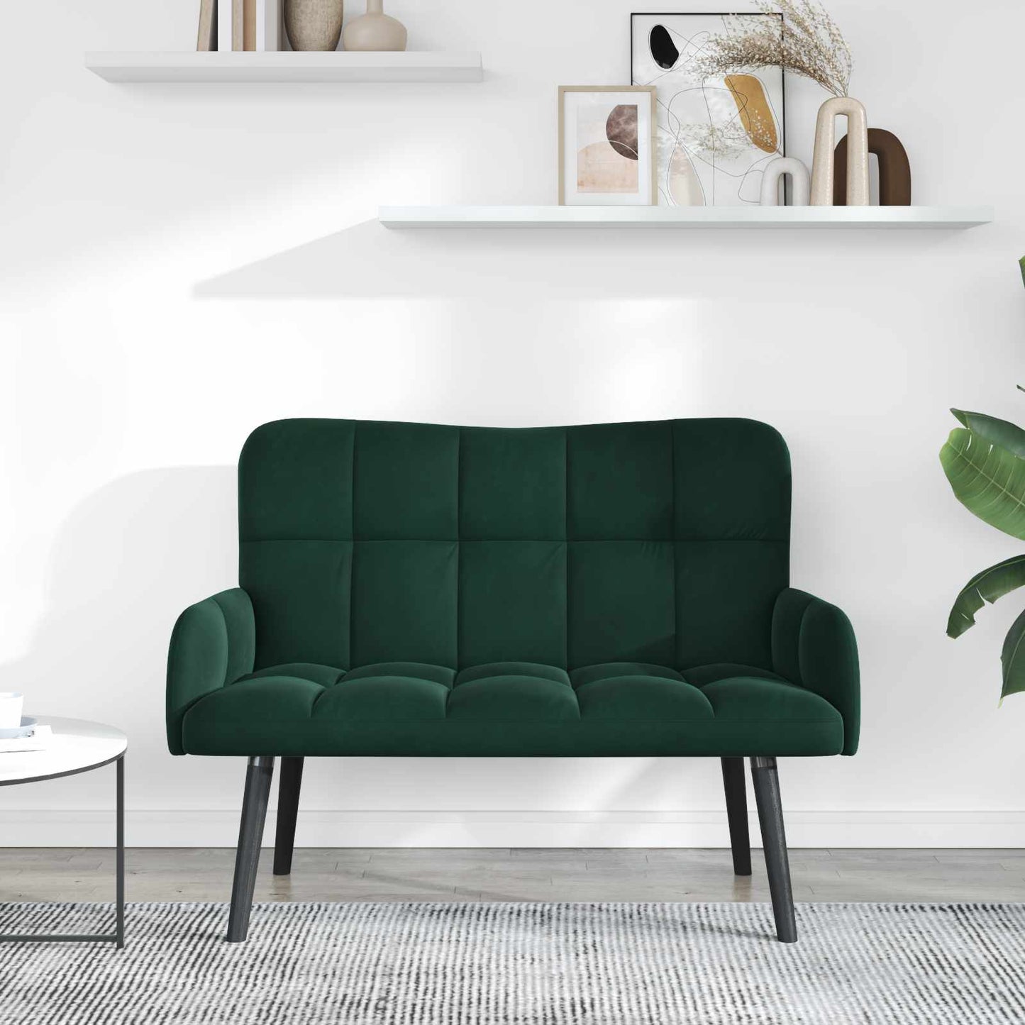 Zweisitzer Sofa Dunkelgrün 115 x 61 x 87 cm Samt