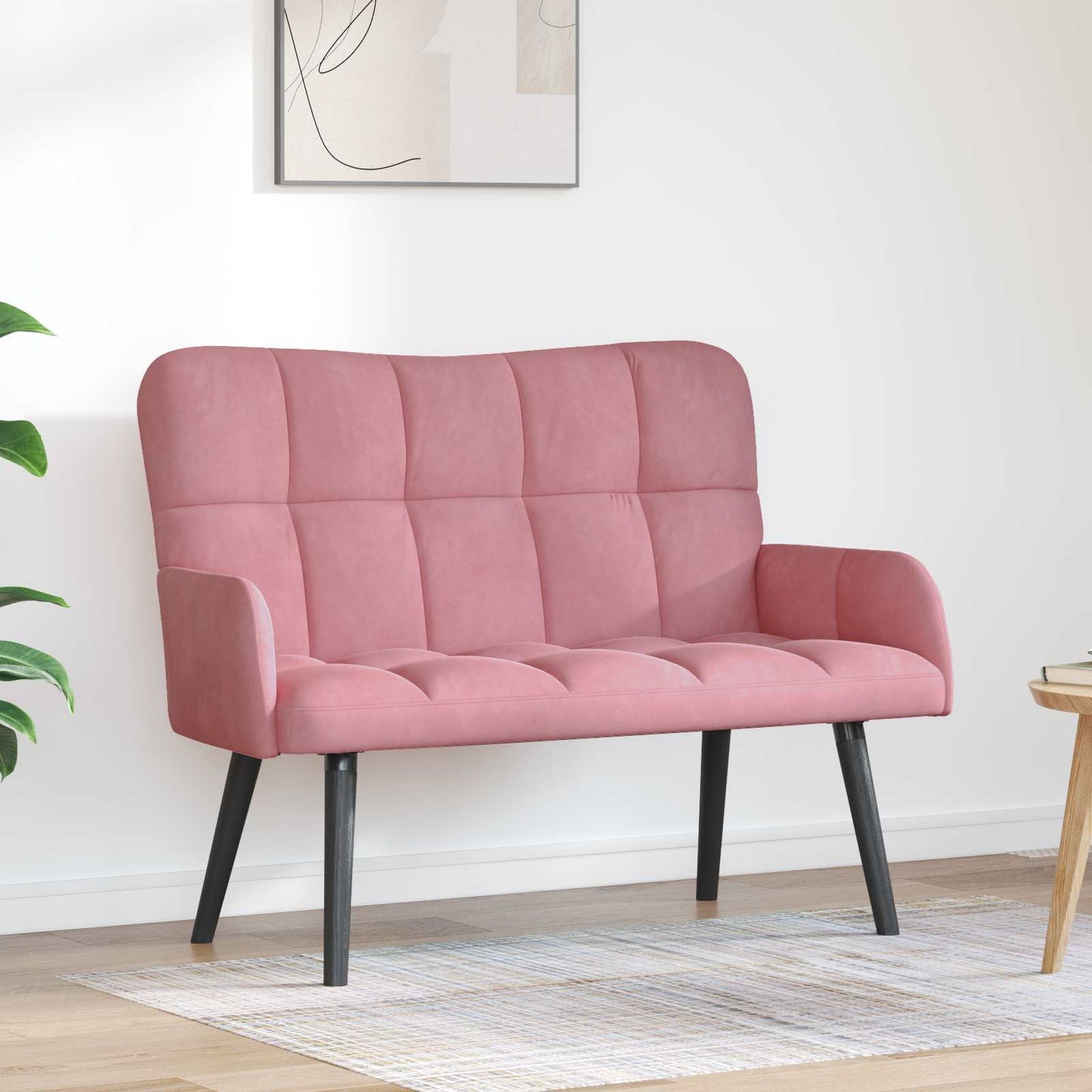 Zweisitzer Sofa Rosa 115 x 61 x 87 cm Samt