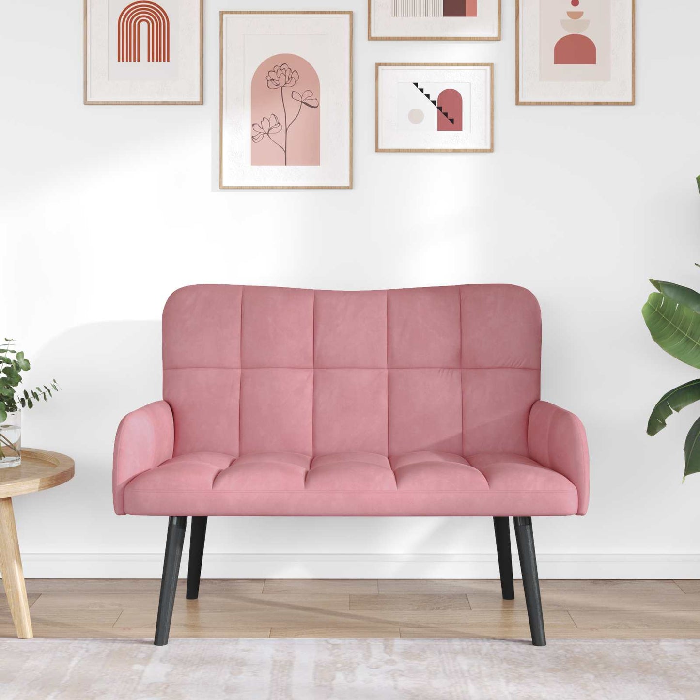 Zweisitzer Sofa Rosa 115 x 61 x 87 cm Samt