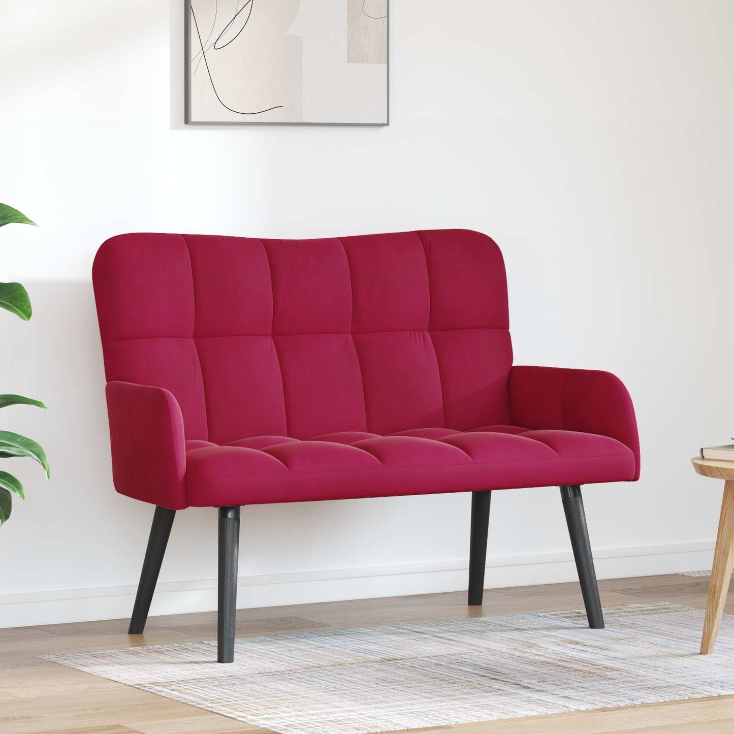 Zweisitzer Sofa Weinrot 115 x 61 x 87 cm Samt
