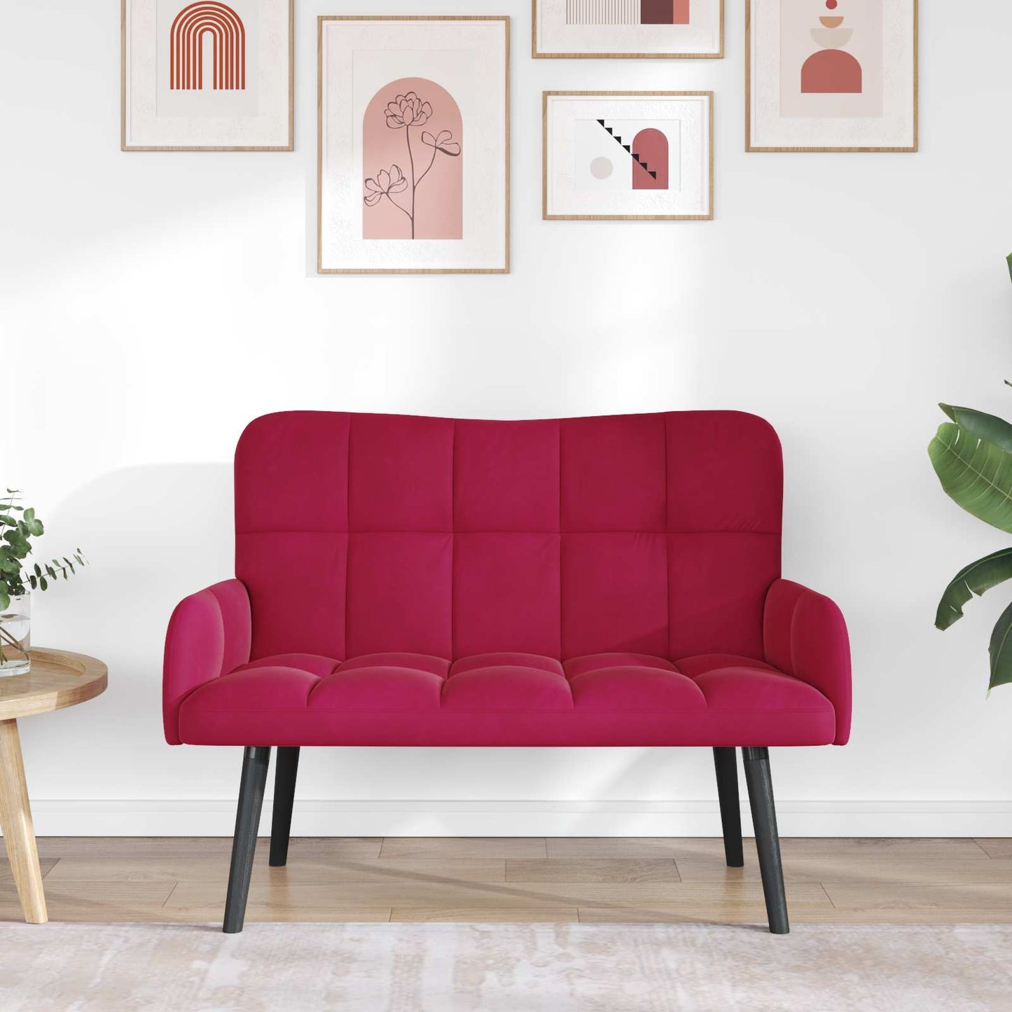 Zweisitzer Sofa Weinrot 115 x 61 x 87 cm Samt