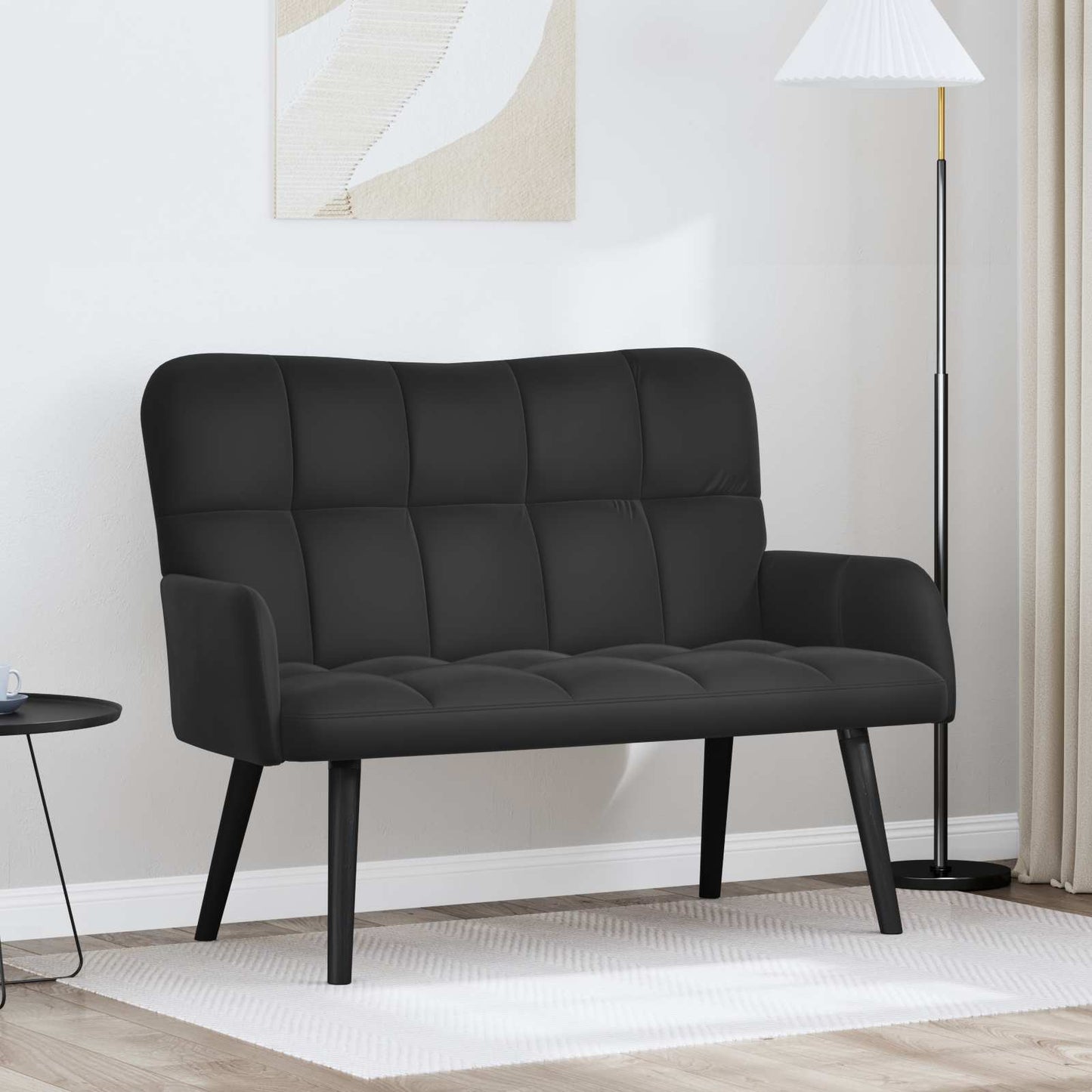 Zweisitzer Sofa Schwarz 115 x 61 x 87 cm Samt