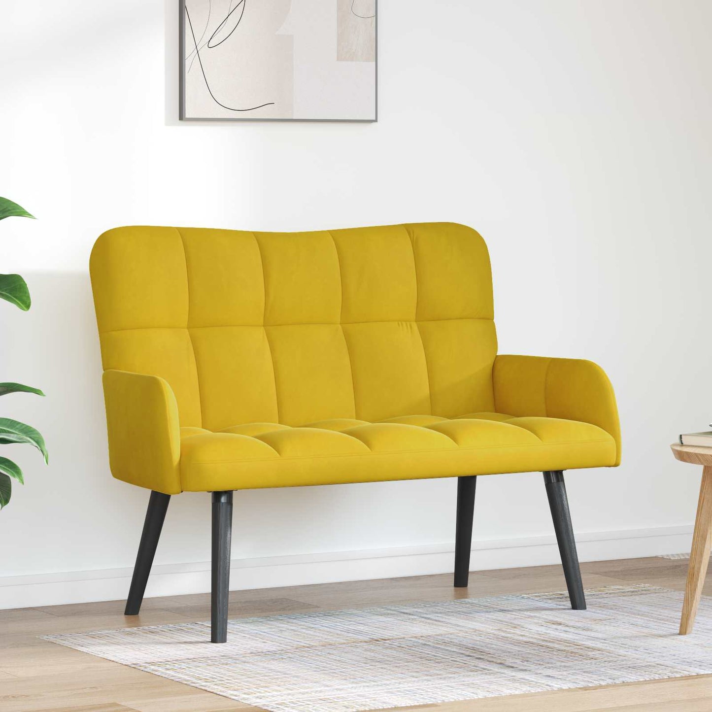 Zweisitzer Sofa Gelb 115 x 61 x 87 cm Samt