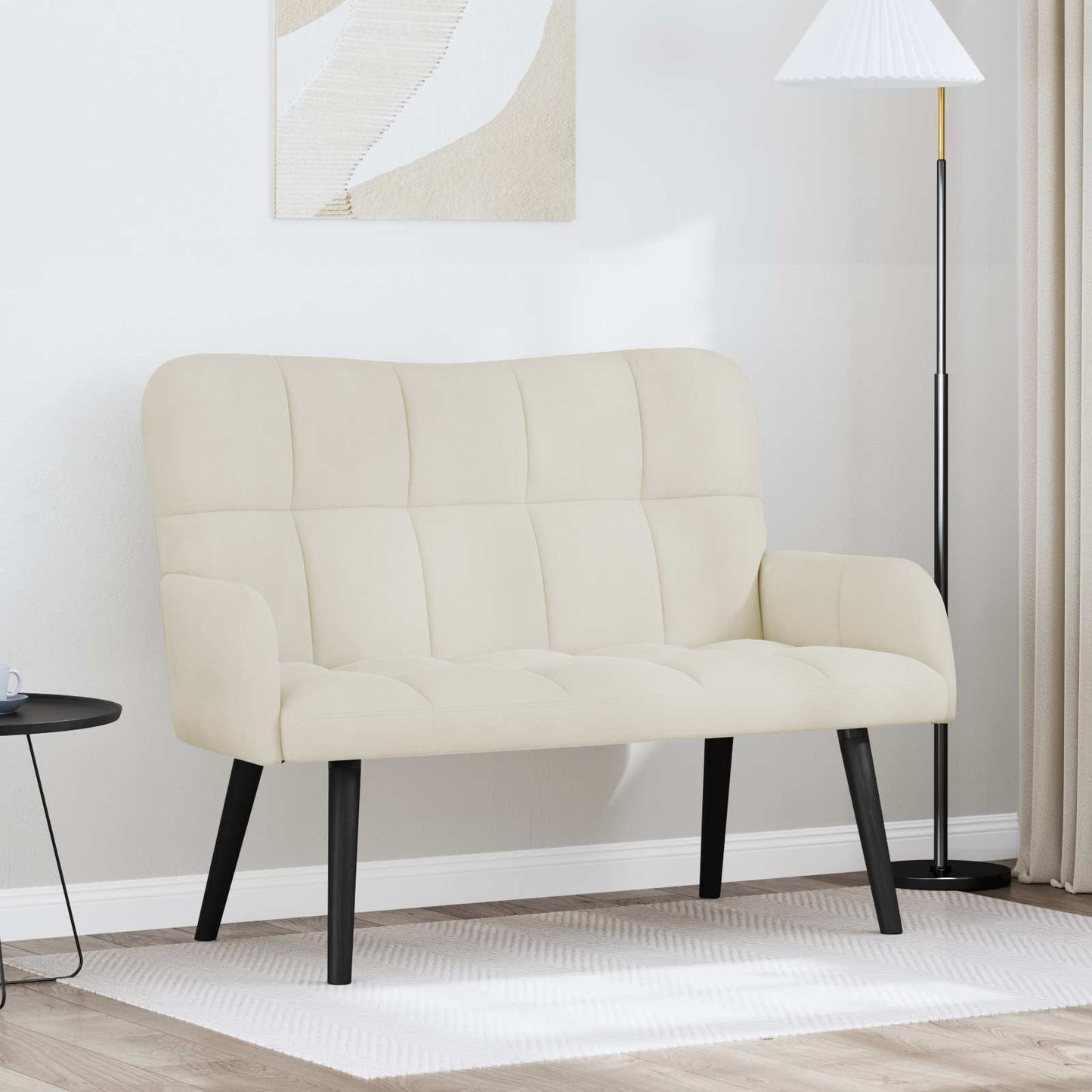 Zweisitzer Sofa Creme 115 x 61 x 87 cm Samt