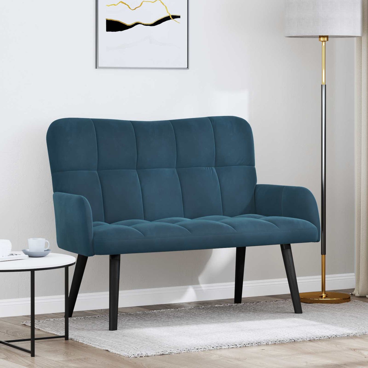 Zweisitzer Sofa Blau 115 x 61 x 87 cm Samt