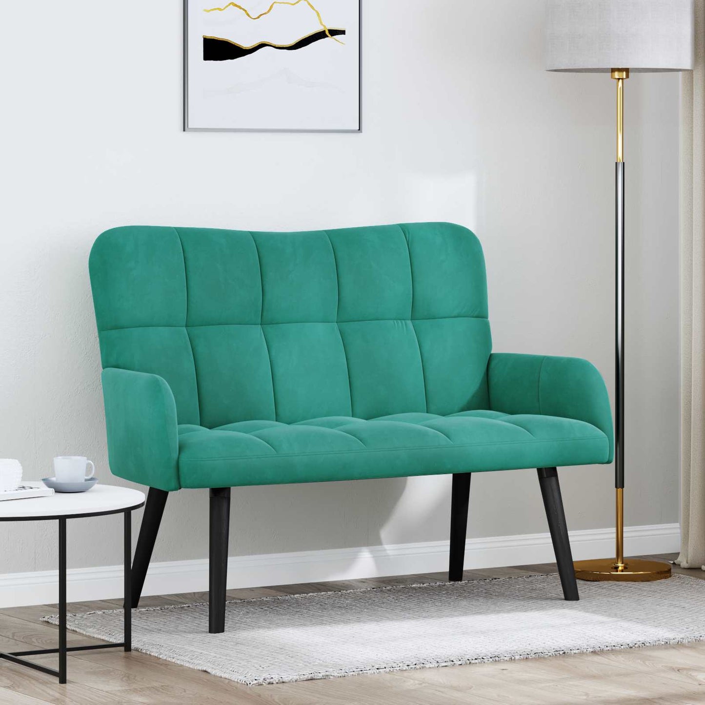 Zweisitzer Sofa Türkis 115 x 61 x 87 cm Samt