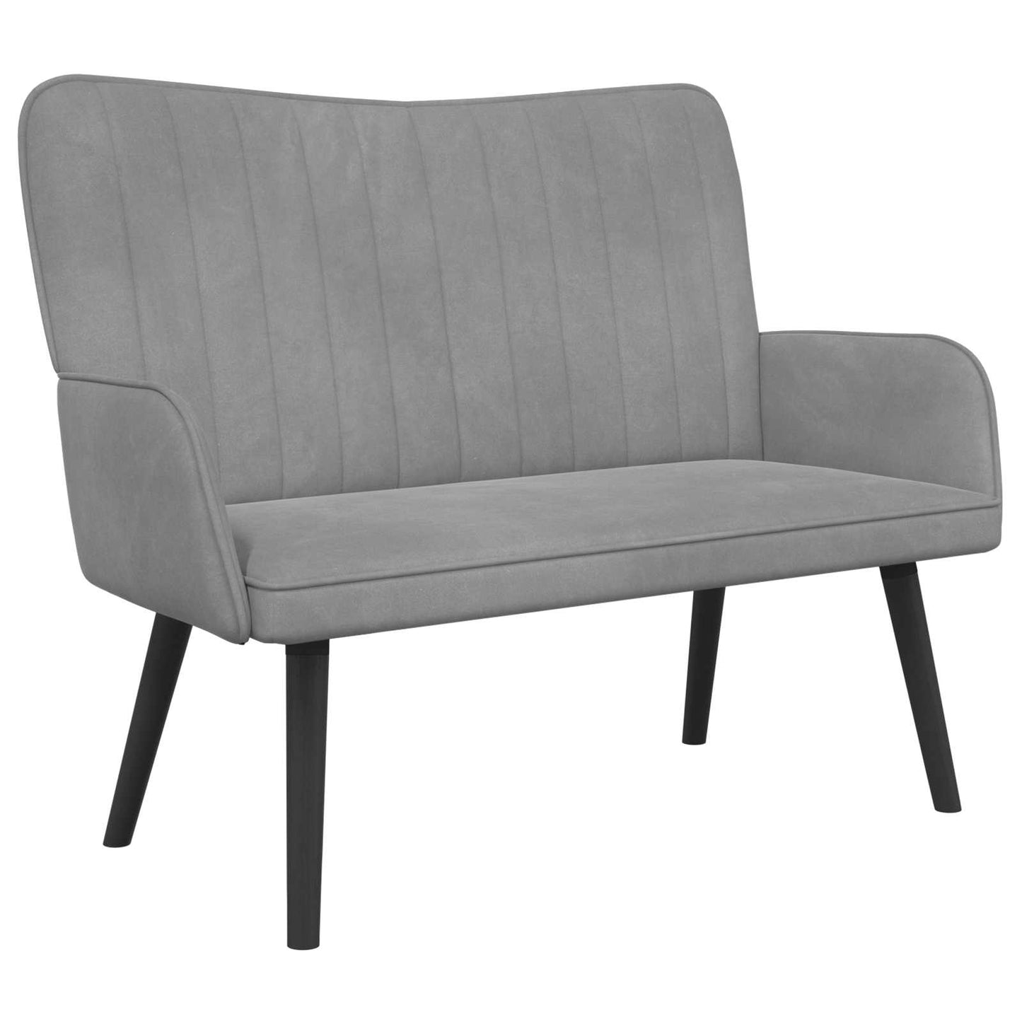 Zweisitzer Sofa Hellgrau 115 x 61 x 87 cm Samt