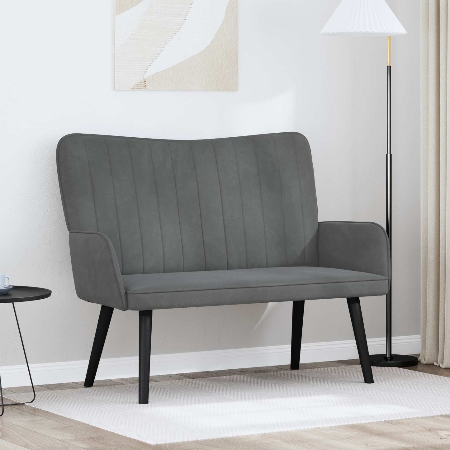 Zweisitzer Sofa Dunkelgrau 115 x 61 x 87 cm Samt