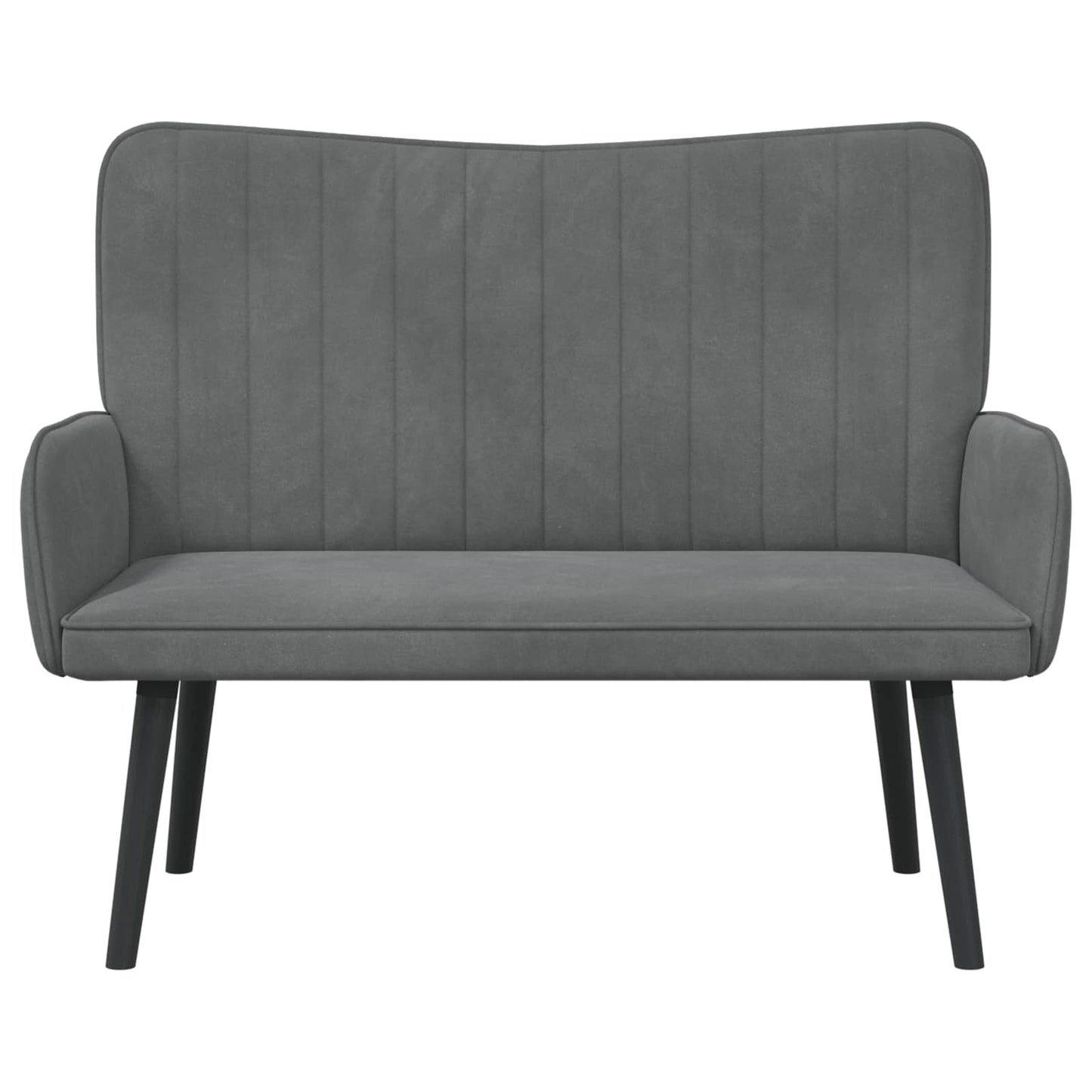 Zweisitzer Sofa Dunkelgrau 115 x 61 x 87 cm Samt