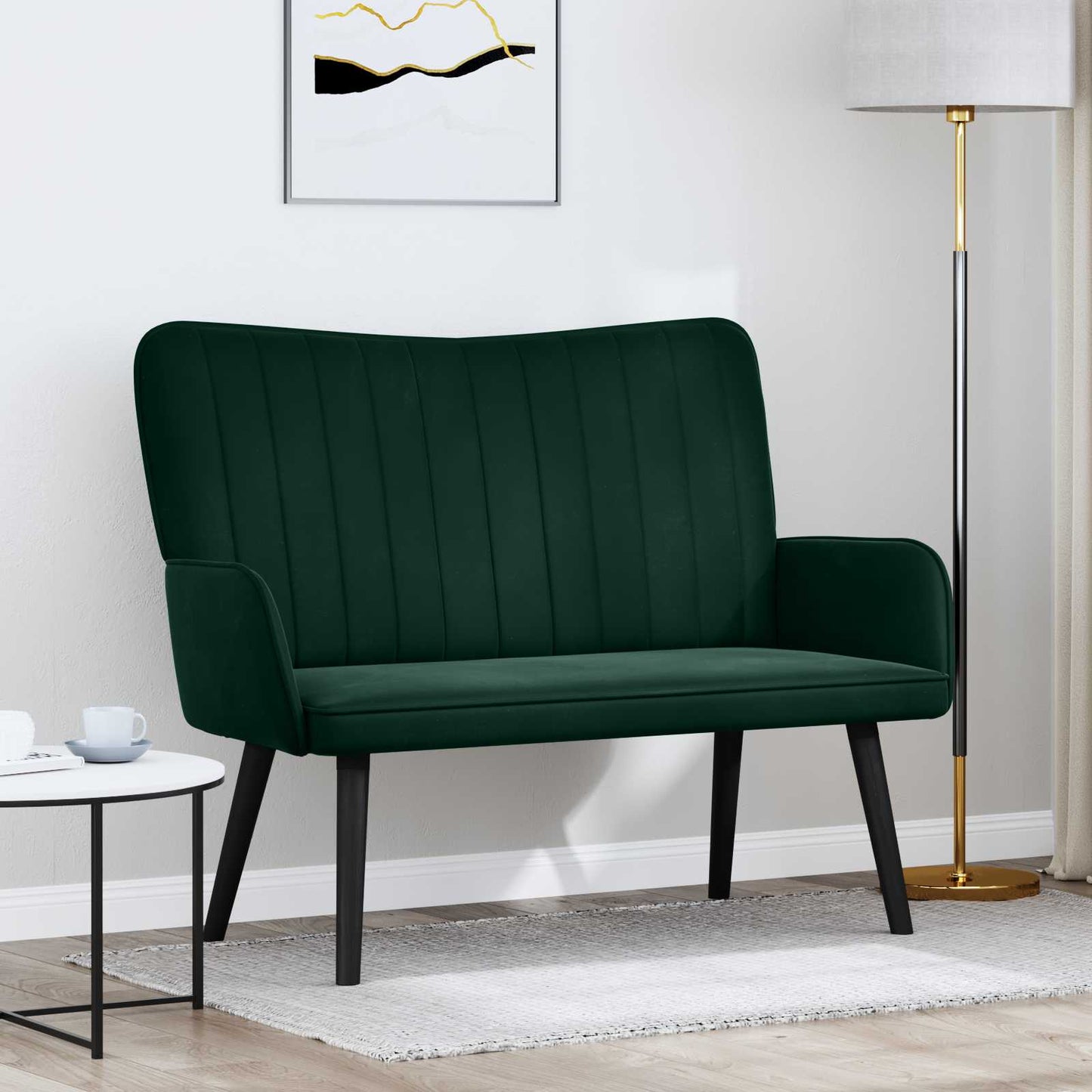 Zweisitzer Sofa Dunkelgrün 115 x 61 x 87 cm Samt