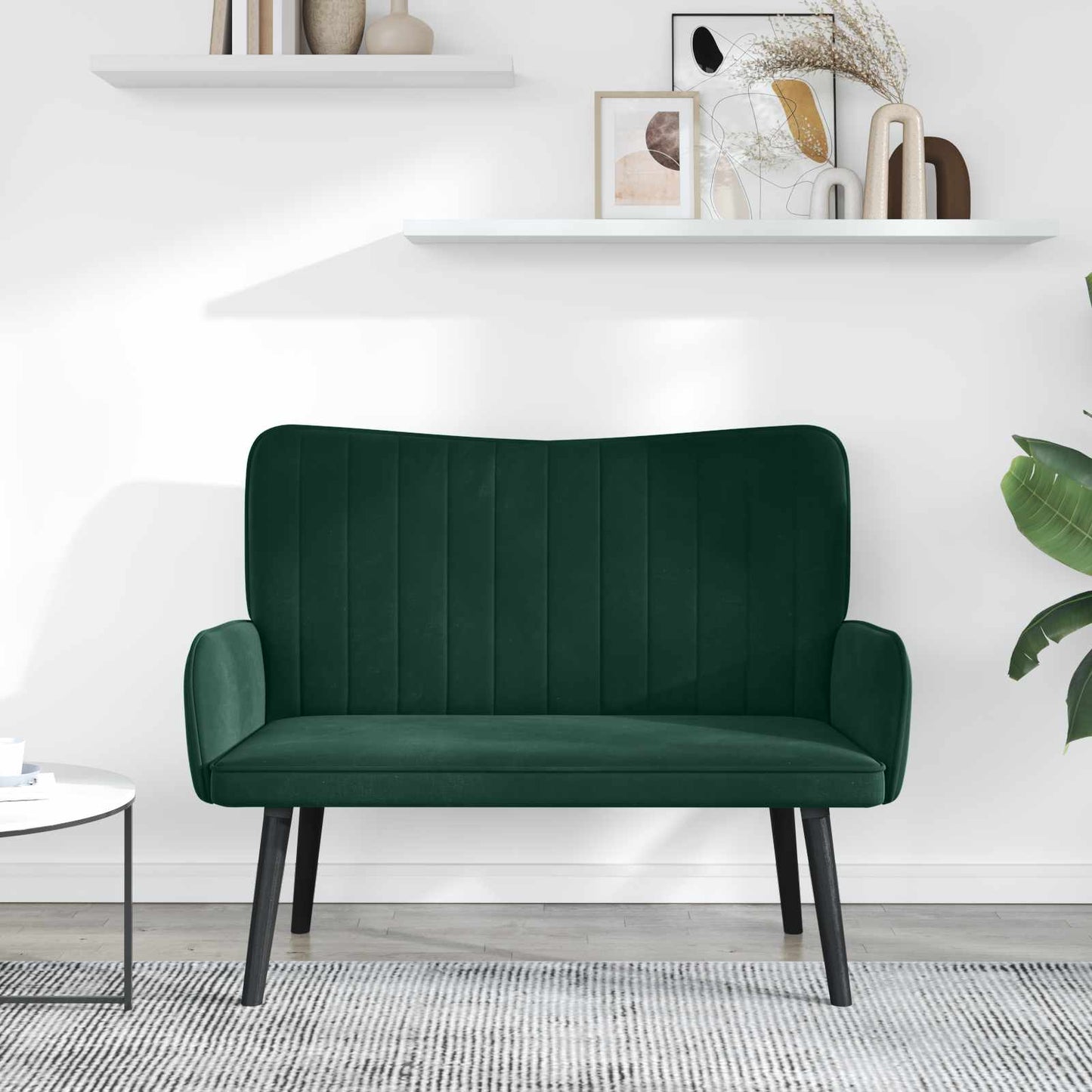 Zweisitzer Sofa Dunkelgrün 115 x 61 x 87 cm Samt