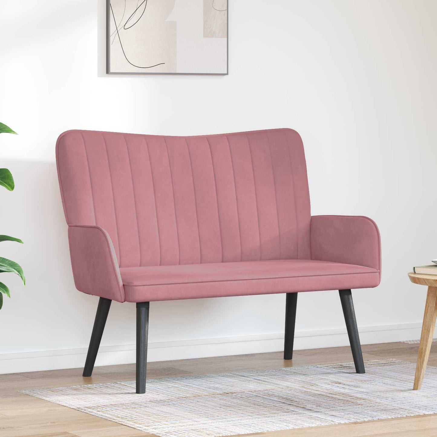 Zweisitzer Sofa Rosa 115 x 61 x 87 cm Samt