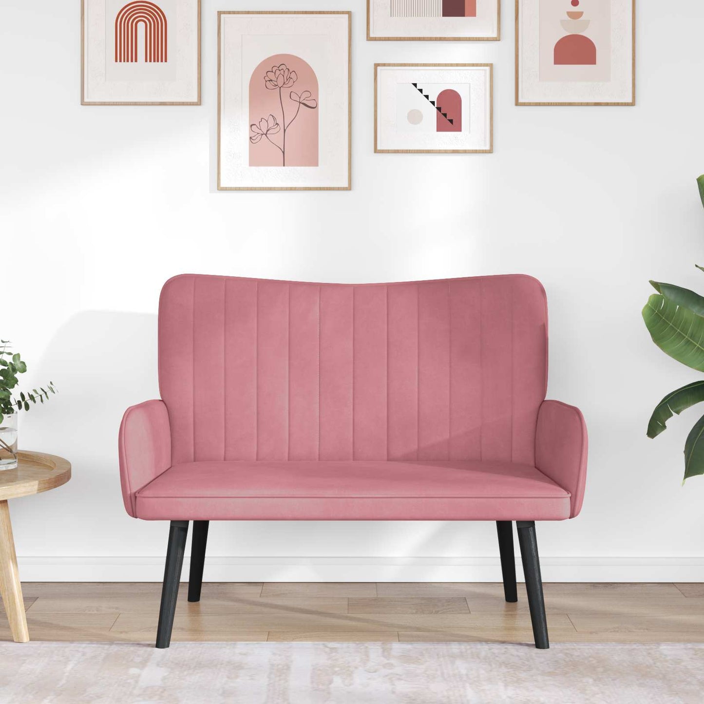 Zweisitzer Sofa Rosa 115 x 61 x 87 cm Samt