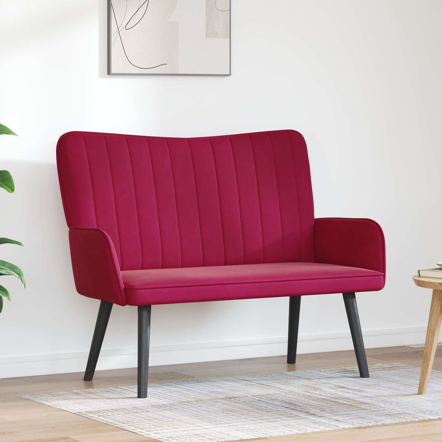 Zweisitzer Sofa Weinrot 115 x 61 x 87 cm Samt