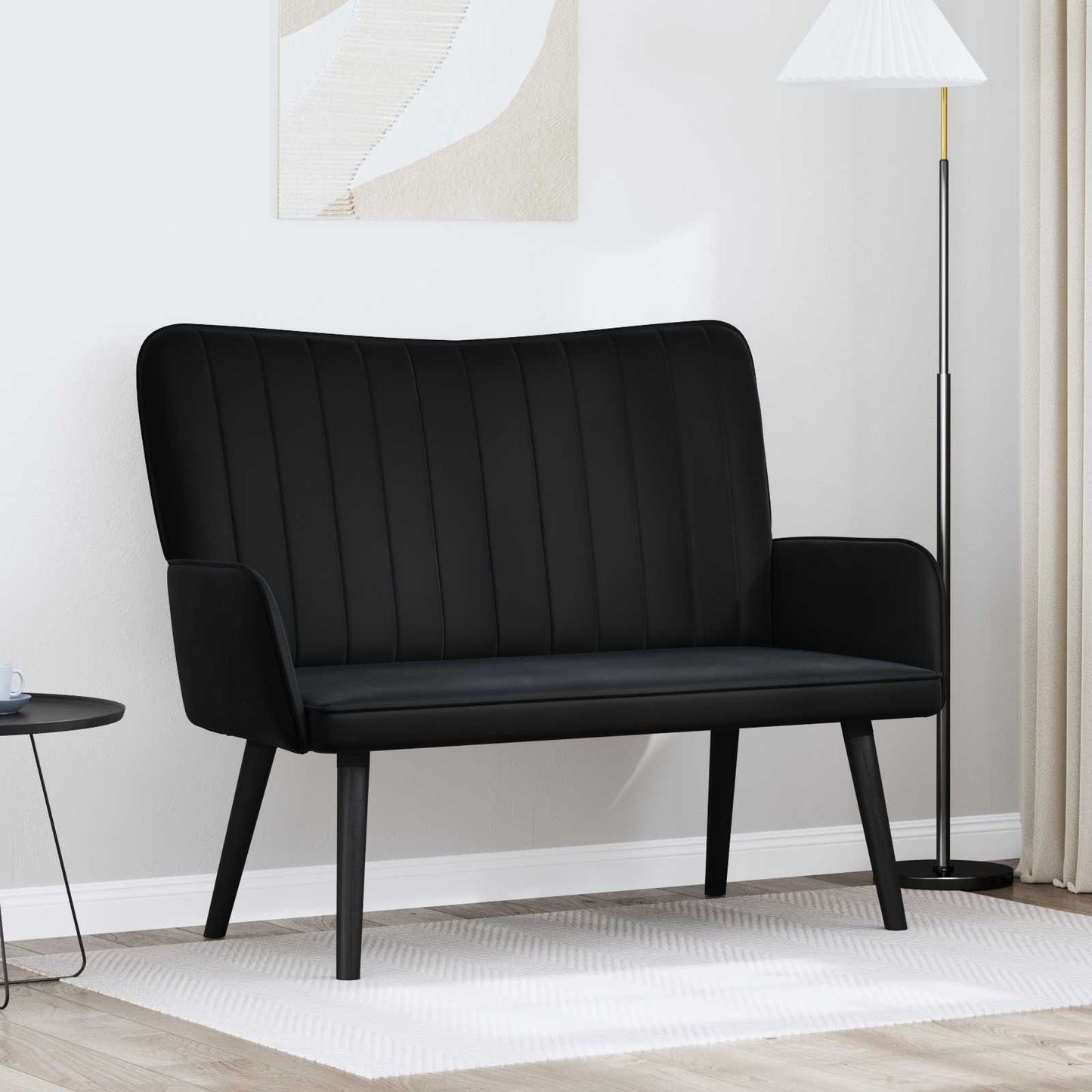 Zweisitzer Sofa Schwarz 115 x 61 x 87 cm Samt