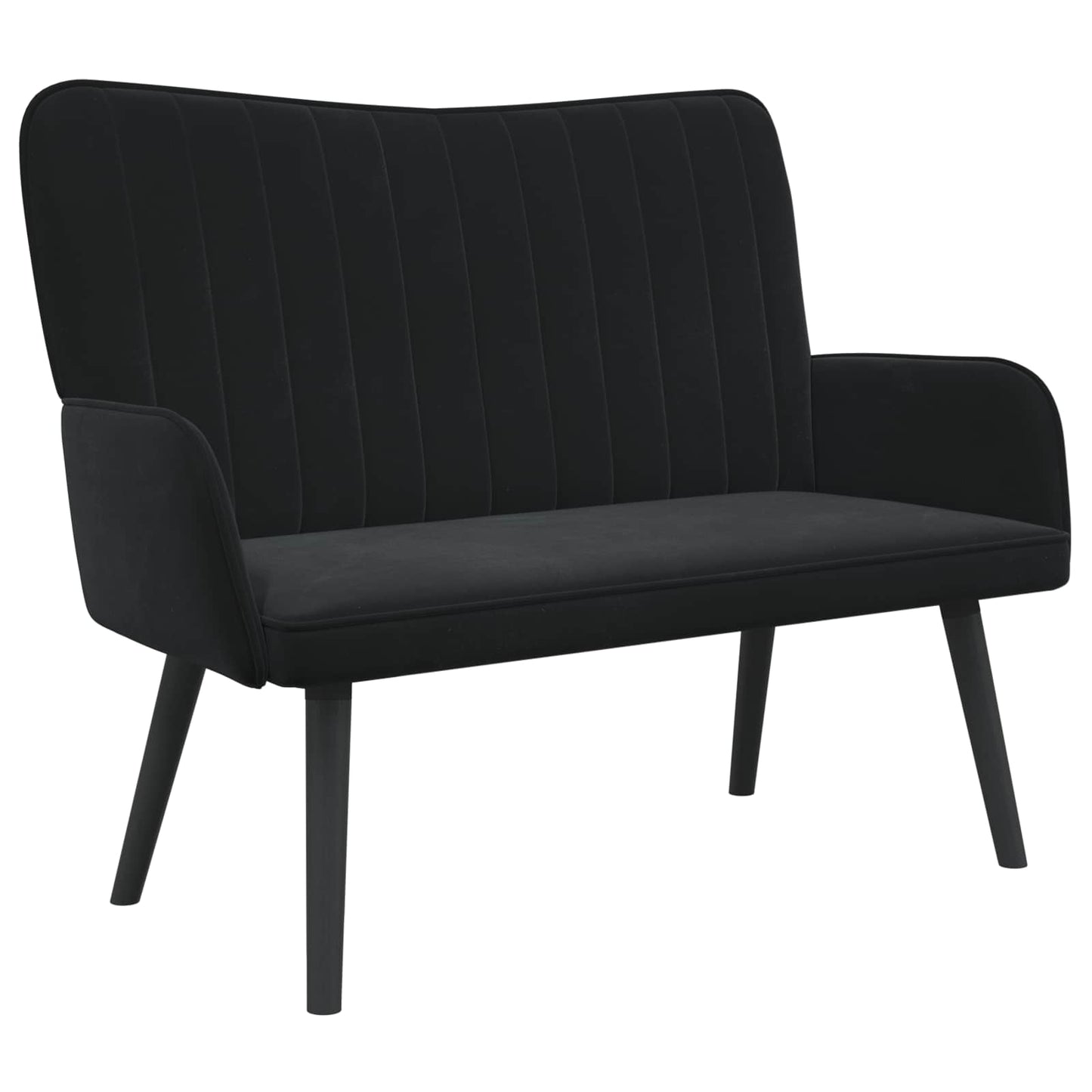 Zweisitzer Sofa Schwarz 115 x 61 x 87 cm Samt