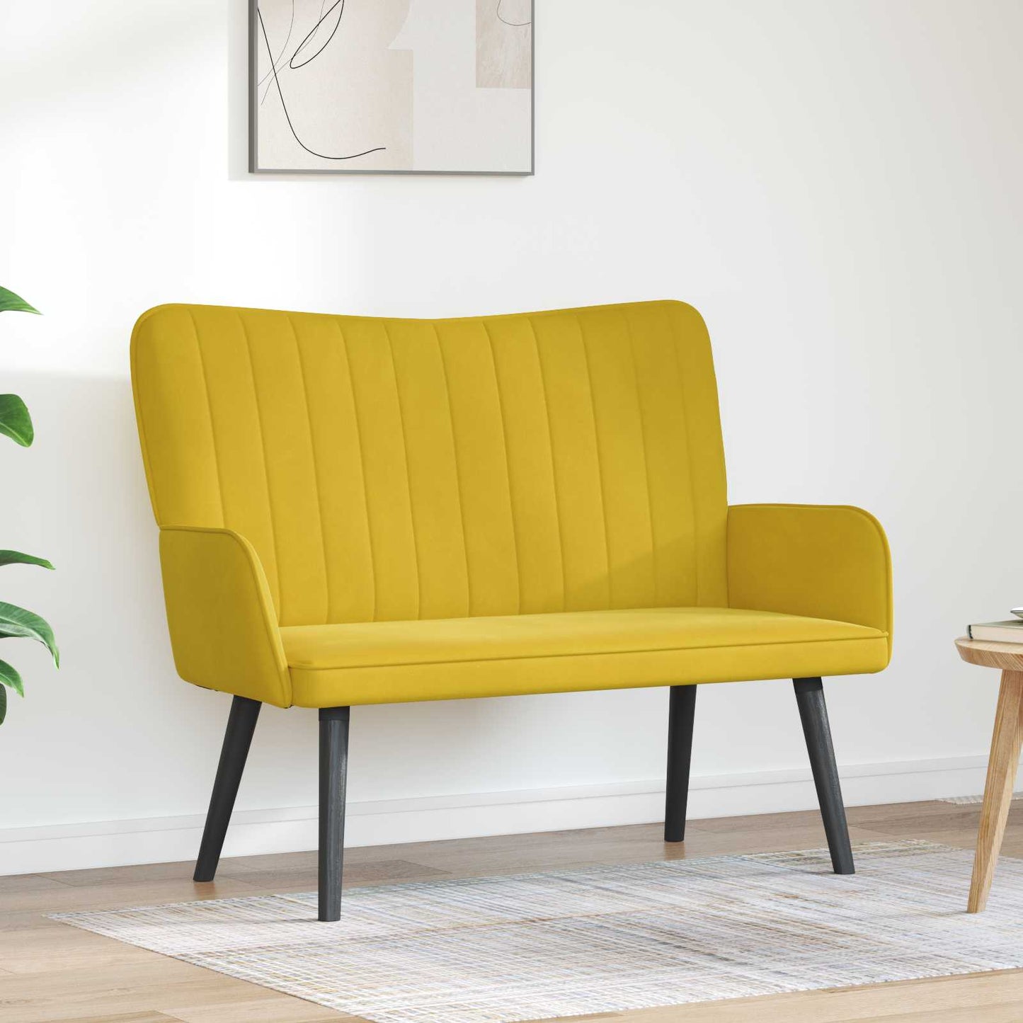 Zweisitzer Sofa Gelb 115 x 61 x 87 cm Samt
