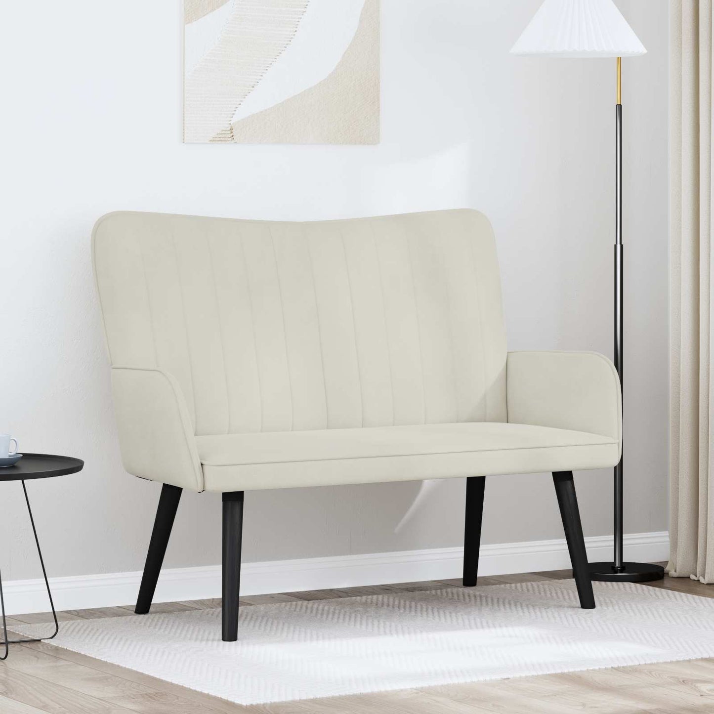 Zweisitzer Sofa Creme 115 x 61 x 87 cm Samt