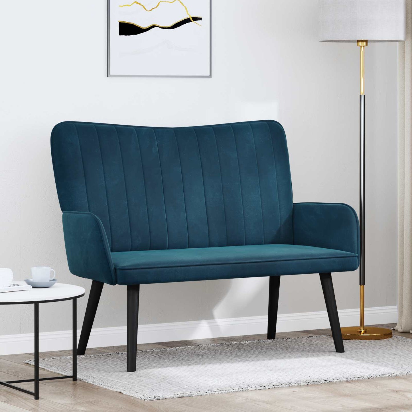 Zweisitzer Sofa Blau 115 x 61 x 87 cm Samt