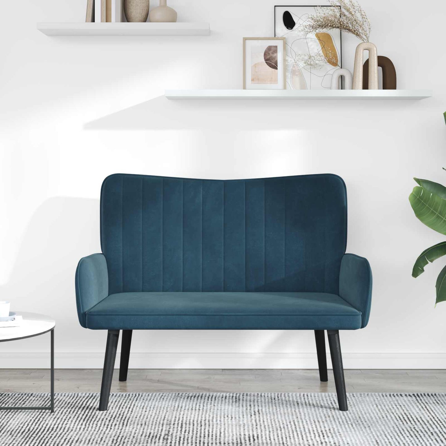 Zweisitzer Sofa Blau 115 x 61 x 87 cm Samt
