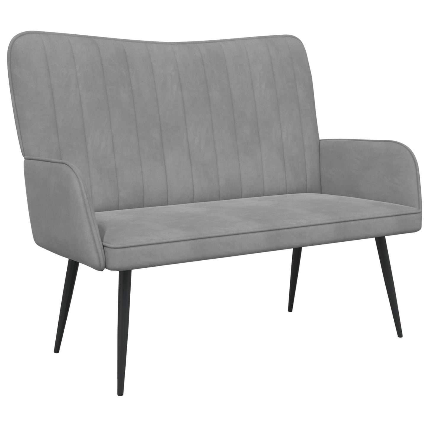 Zweisitzer Sofa Hellgrau 115 x 61 x 87 cm Samt