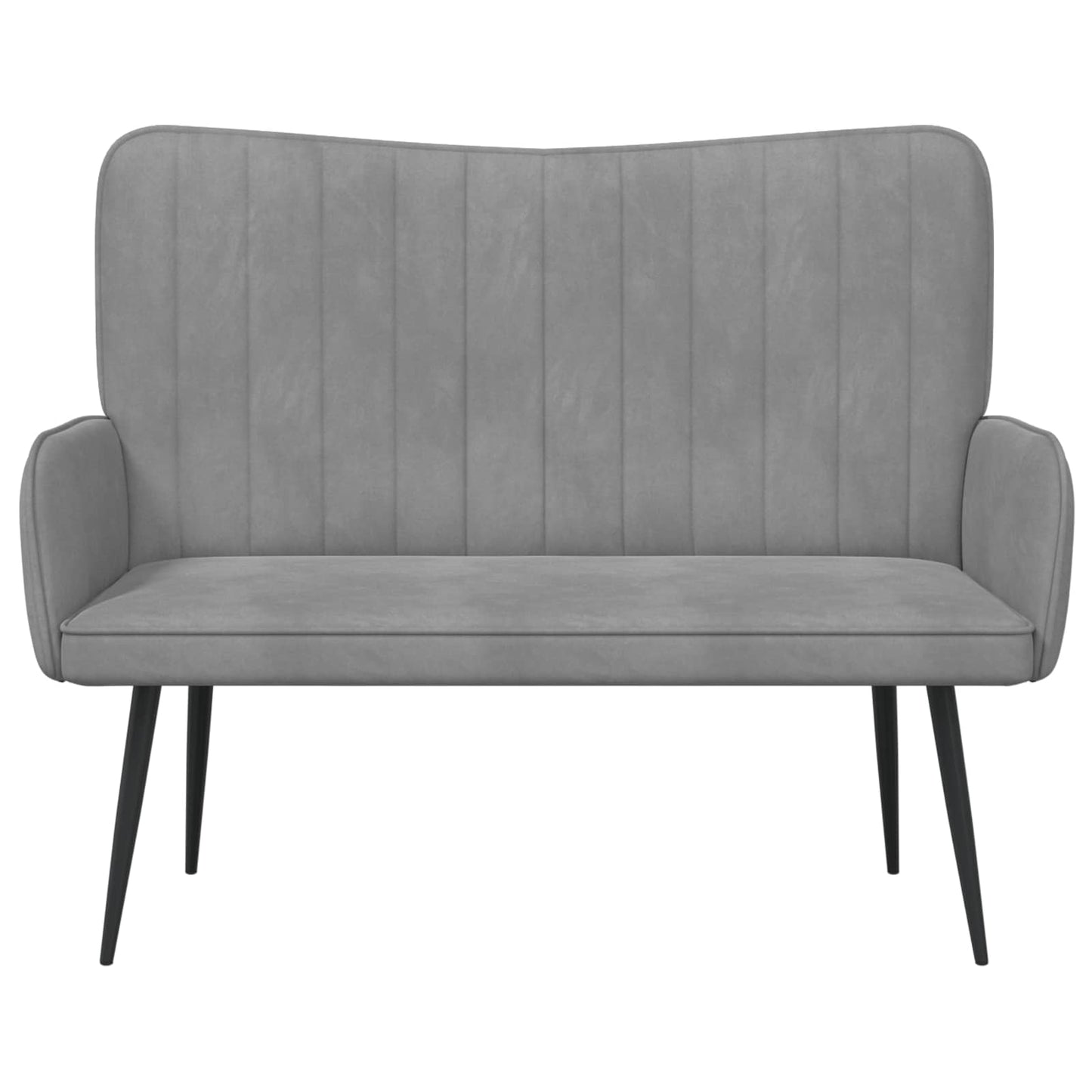 Zweisitzer Sofa Hellgrau 115 x 61 x 87 cm Samt