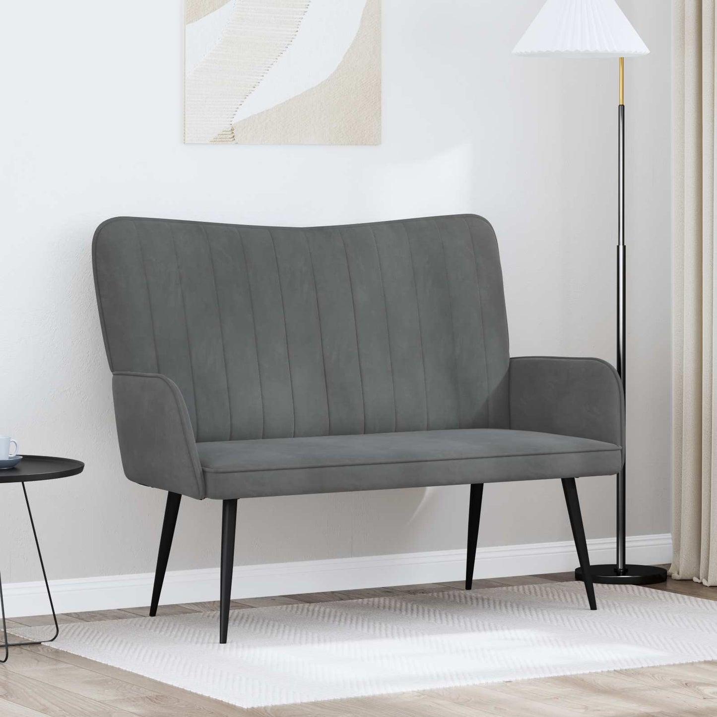 Zweisitzer Sofa Dunkelgrau 115 x 61 x 87 cm Samt