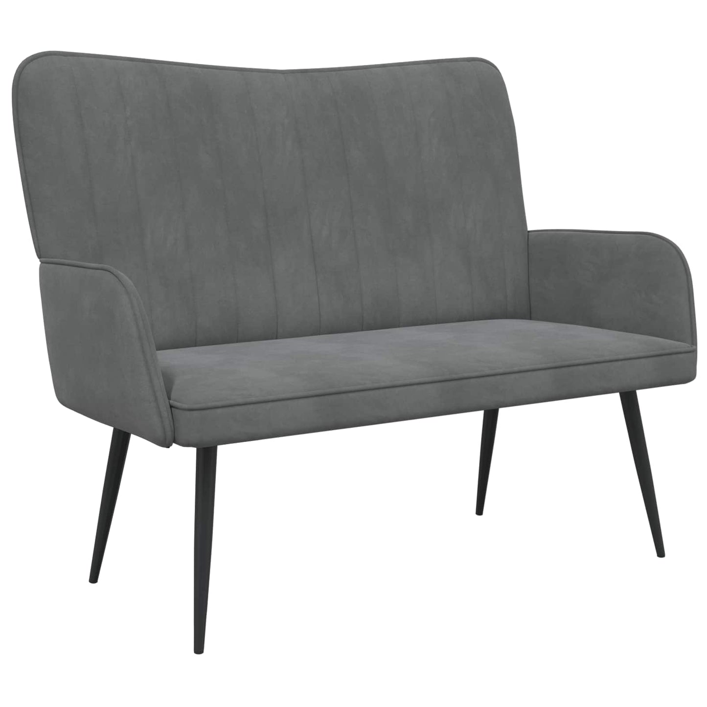 Zweisitzer Sofa Dunkelgrau 115 x 61 x 87 cm Samt