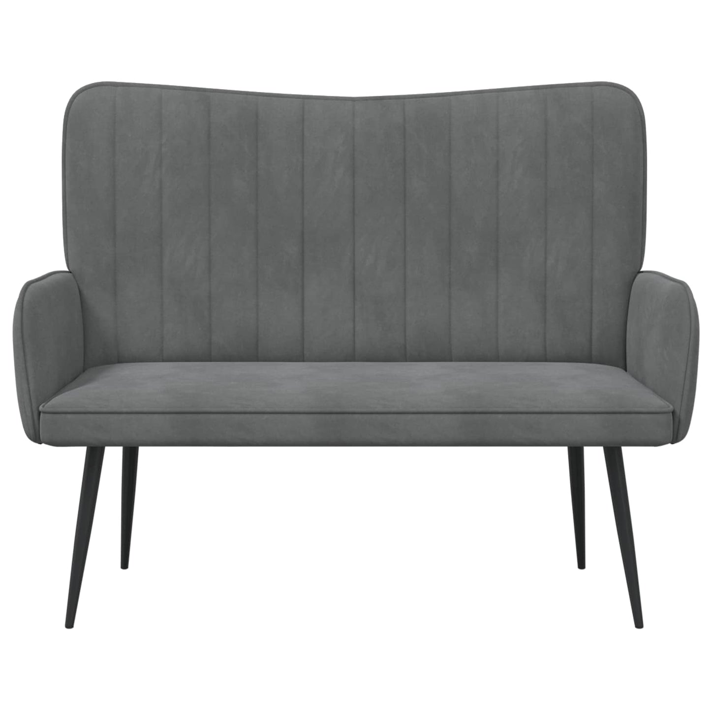 Zweisitzer Sofa Dunkelgrau 115 x 61 x 87 cm Samt