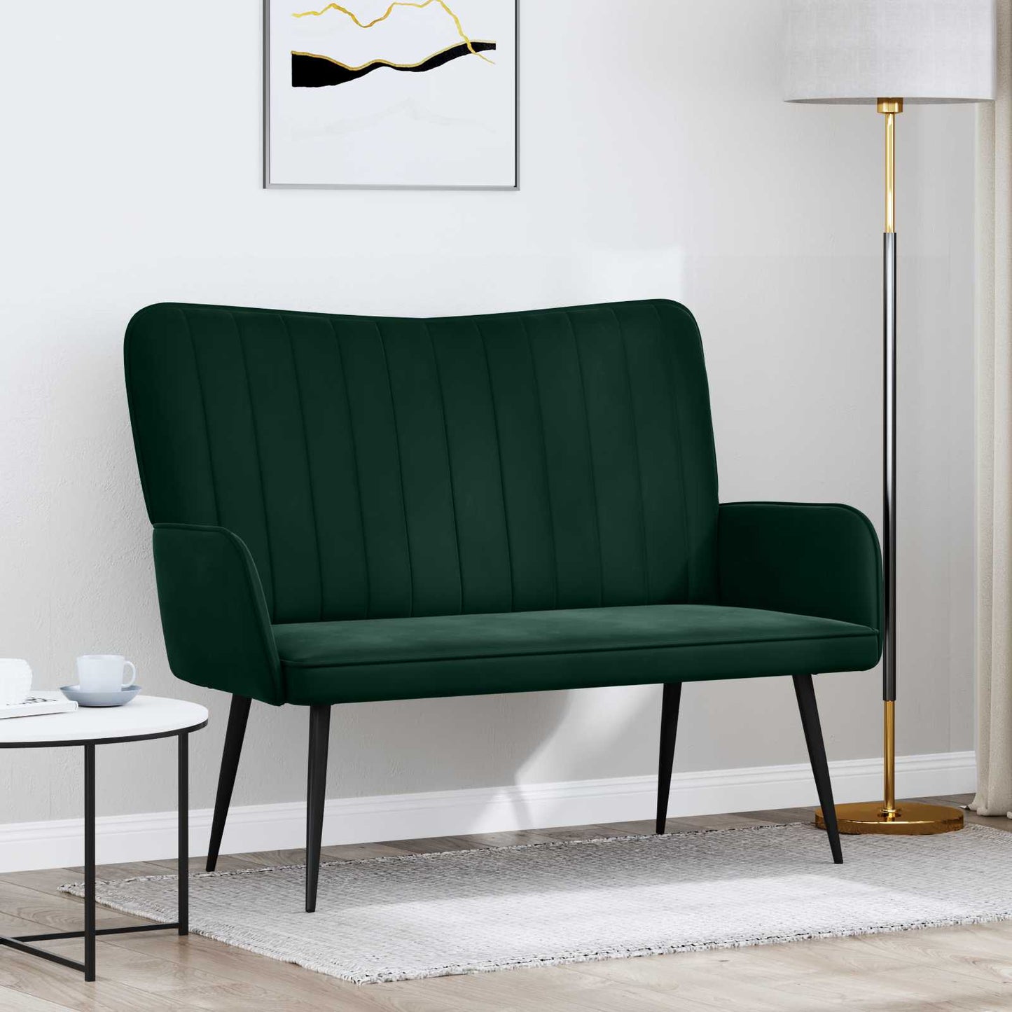 Zweisitzer Sofa Dunkelgrün 115 x 61 x 87 cm Samt