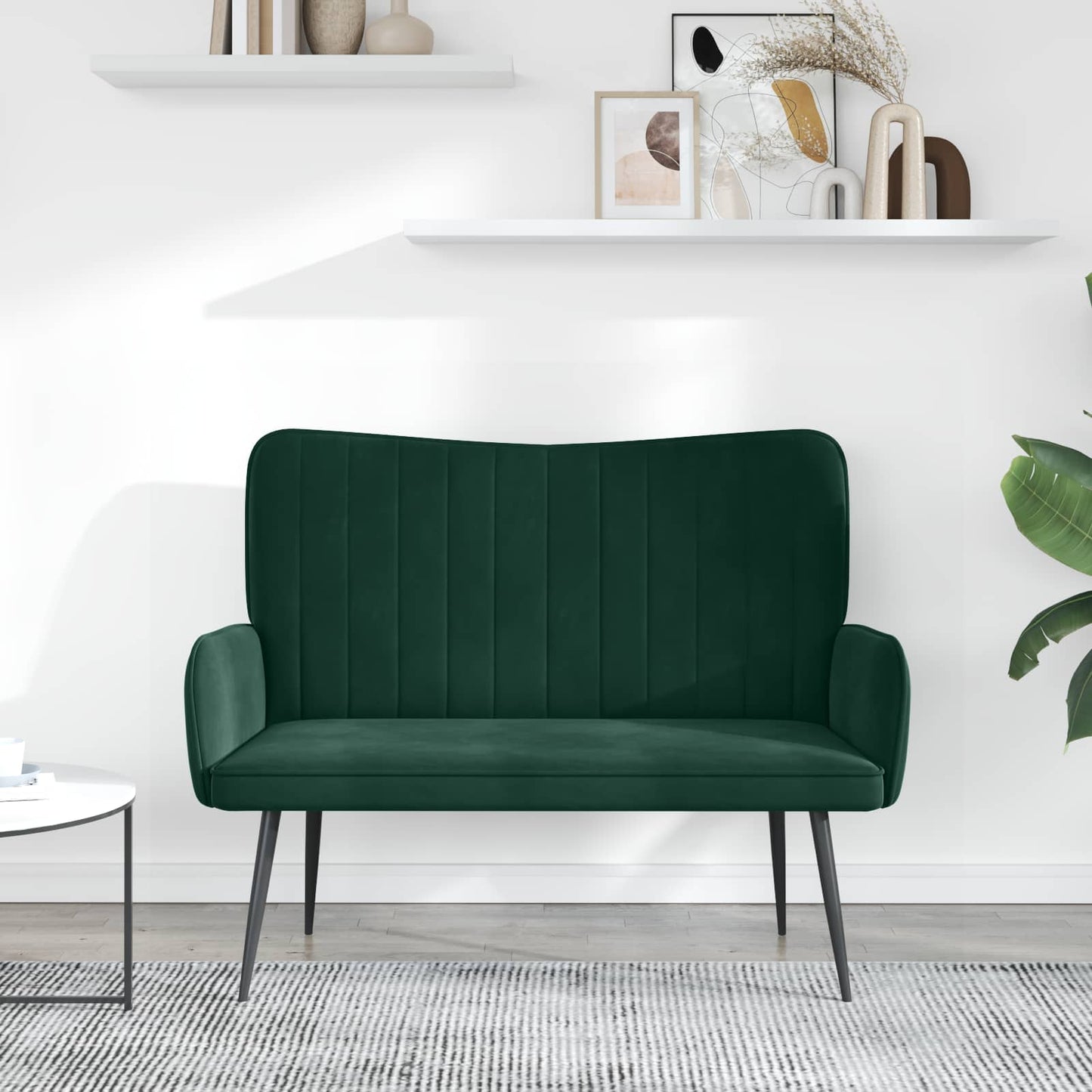 Zweisitzer Sofa Dunkelgrün 115 x 61 x 87 cm Samt