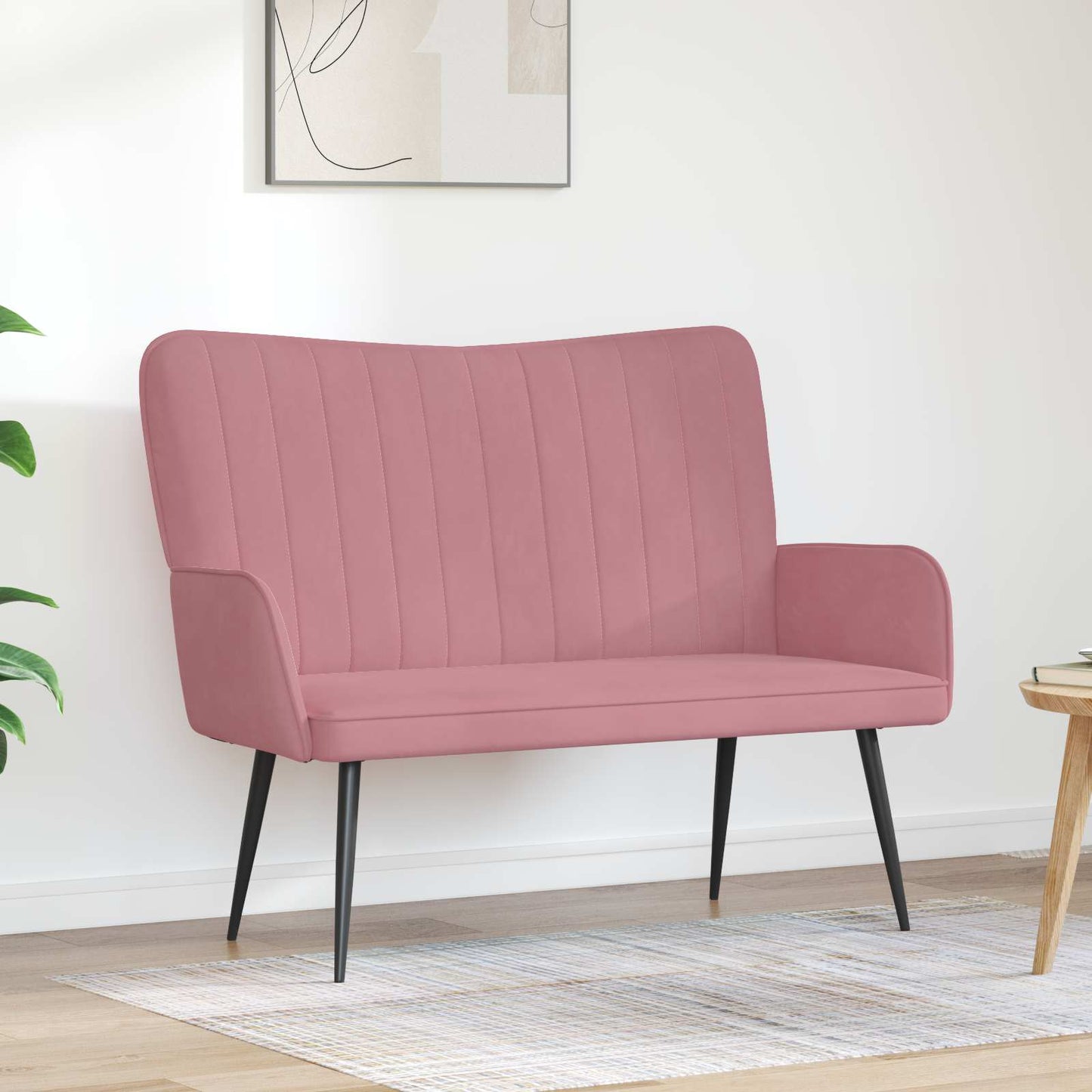 Zweisitzer Sofa Rosa 115 x 61 x 87 cm Samt