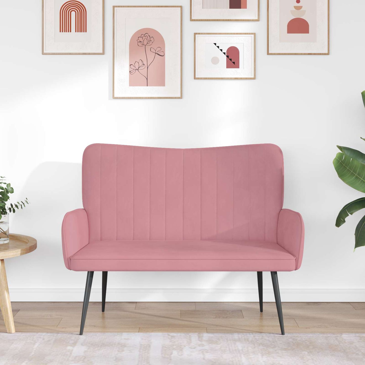 Zweisitzer Sofa Rosa 115 x 61 x 87 cm Samt