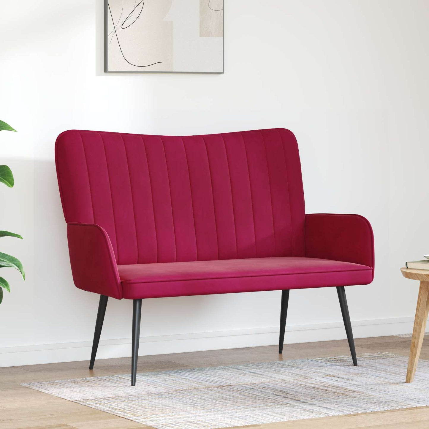 Zweisitzer Sofa Weinrot 115 x 61 x 87 cm Samt