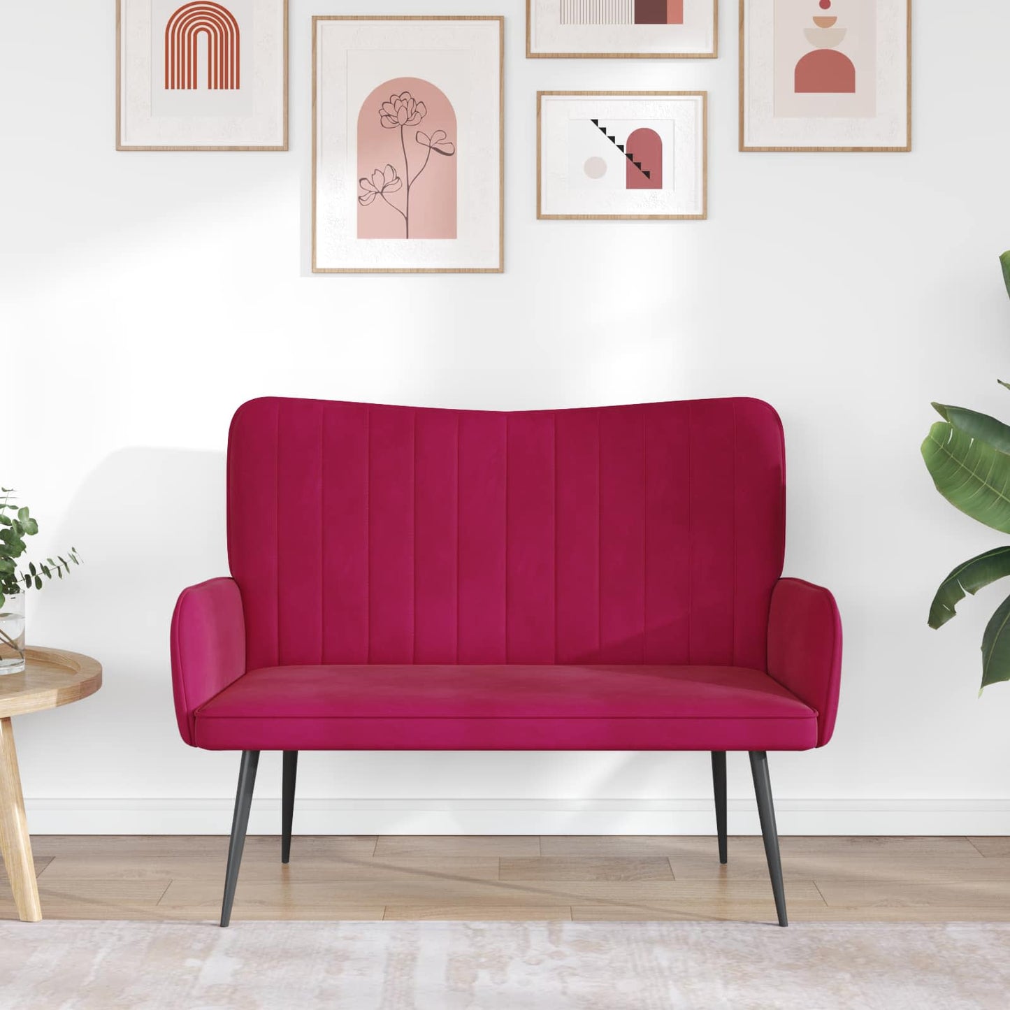 Zweisitzer Sofa Weinrot 115 x 61 x 87 cm Samt