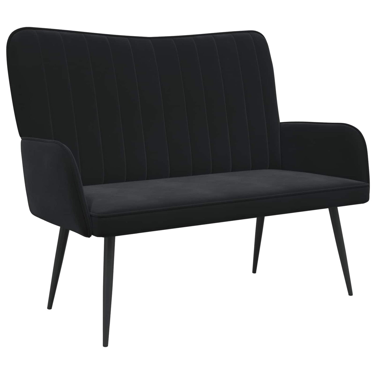 Zweisitzer Sofa Schwarz 115 x 61 x 87 cm Samt