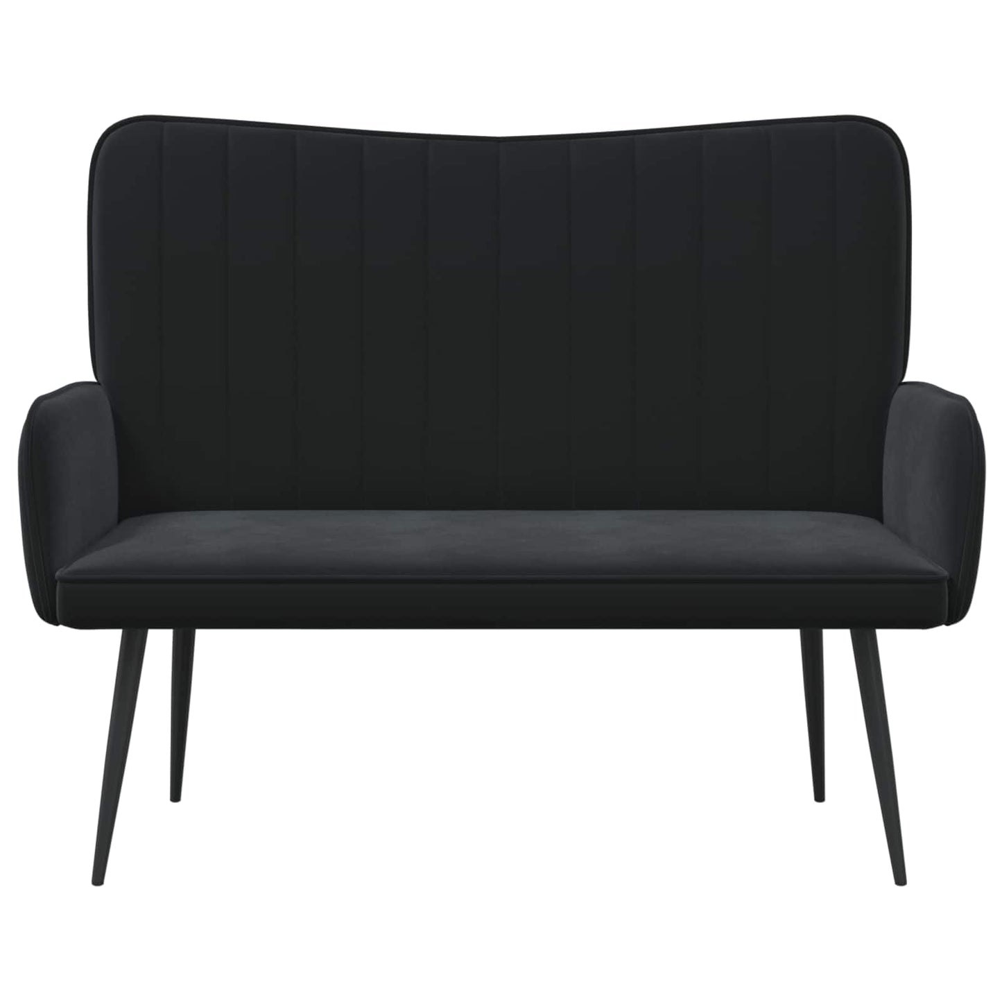 Zweisitzer Sofa Schwarz 115 x 61 x 87 cm Samt