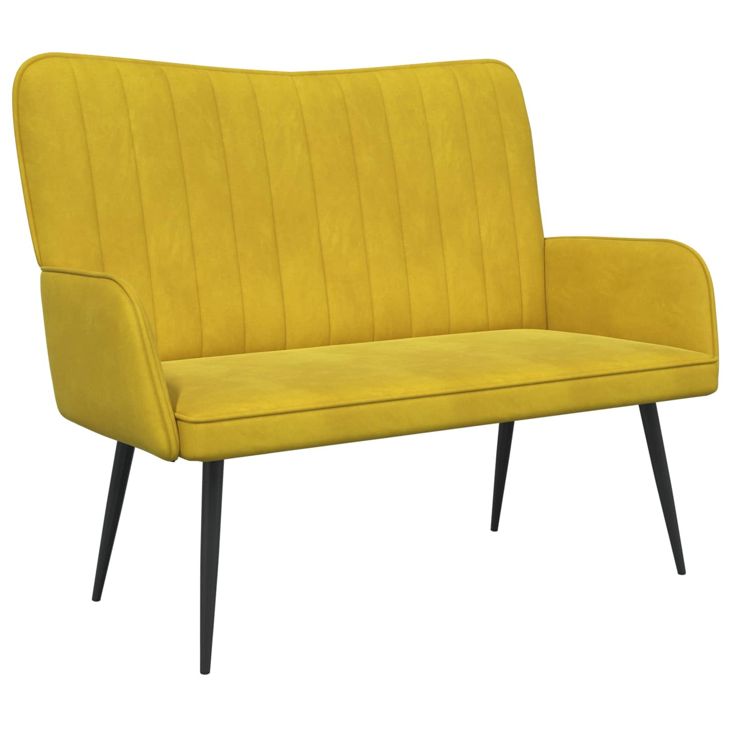 Zweisitzer Sofa Gelb 115 x 61 x 87 cm Samt