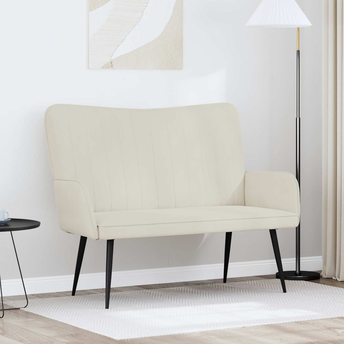 Zweisitzer Sofa Creme 115 x 61 x 87 cm Samt