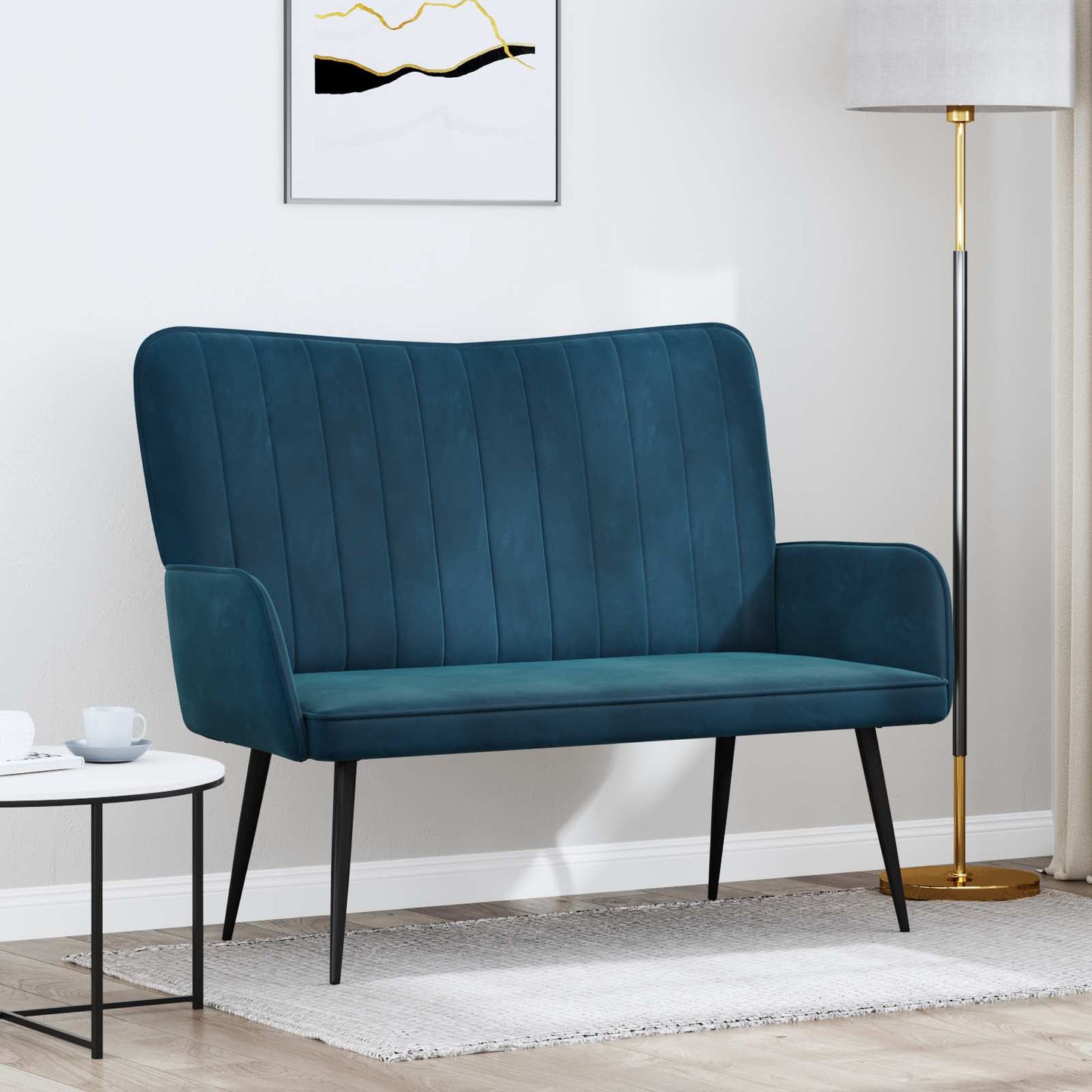 Zweisitzer Sofa Blau 115 x 61 x 87 cm Samt