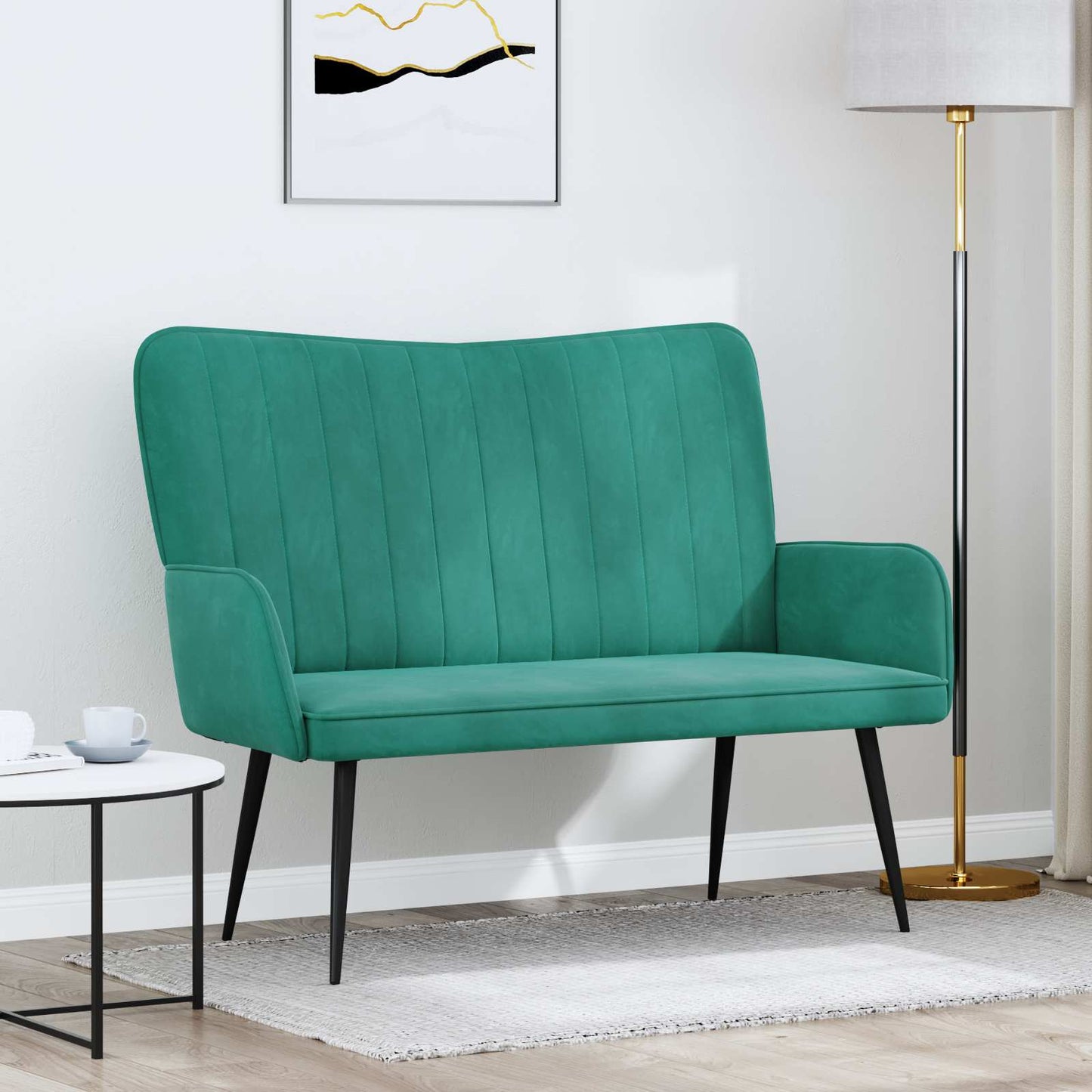 Zweisitzer Sofa Türkis 115 x 61 x 87 cm Samt