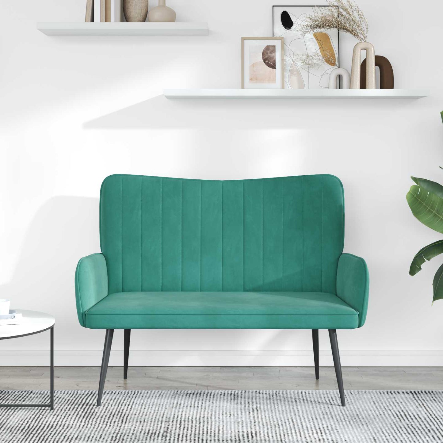 Zweisitzer Sofa Türkis 115 x 61 x 87 cm Samt