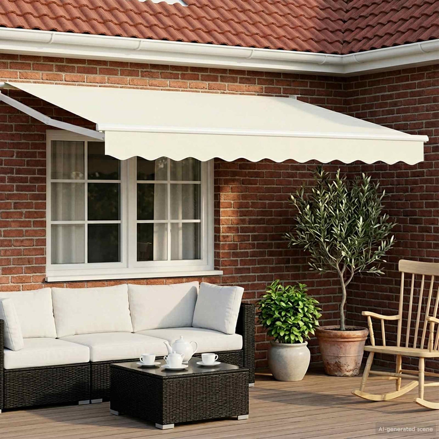 Einziehbare Markise Creme 2,5 x 2 m