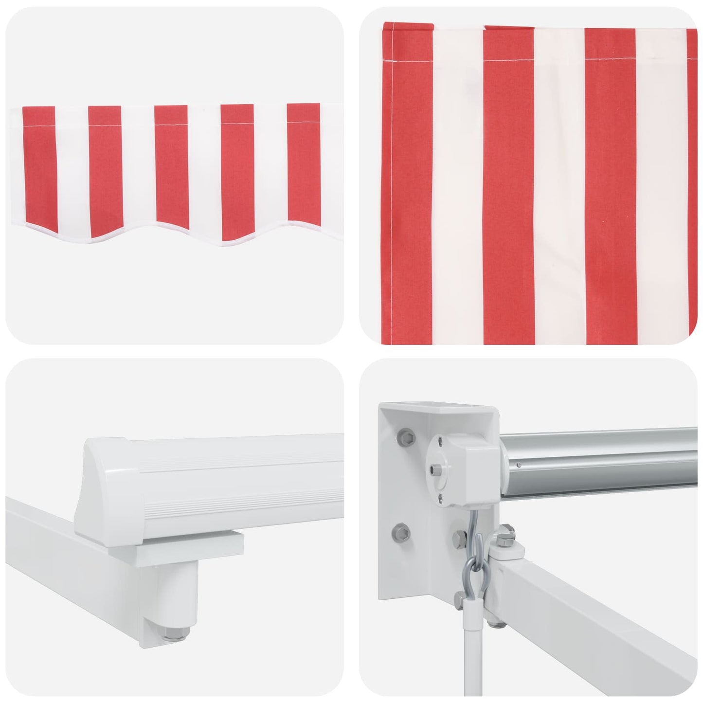 Einziehbare Markise Rot und Weiß 2,5 x 2 m