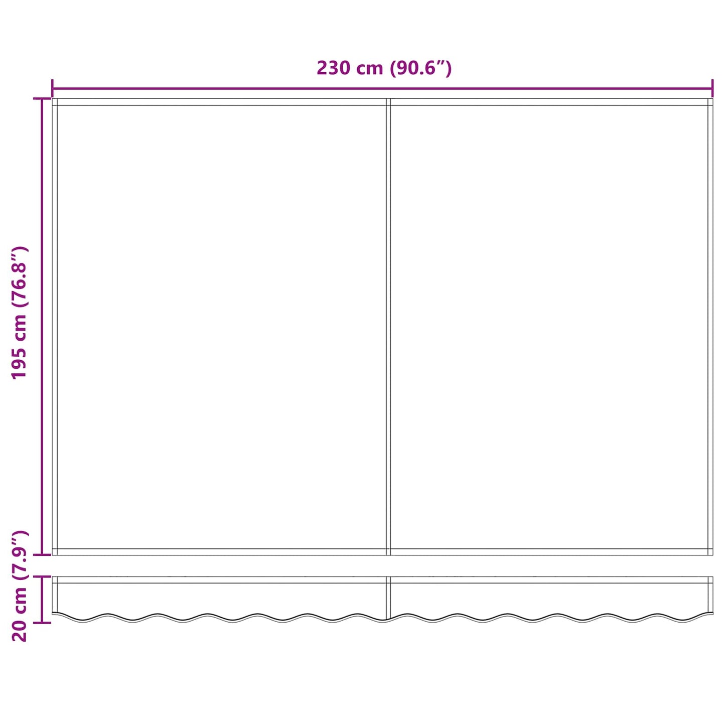 Einziehbare Markise Rot und Weiß 2,5 x 2 m