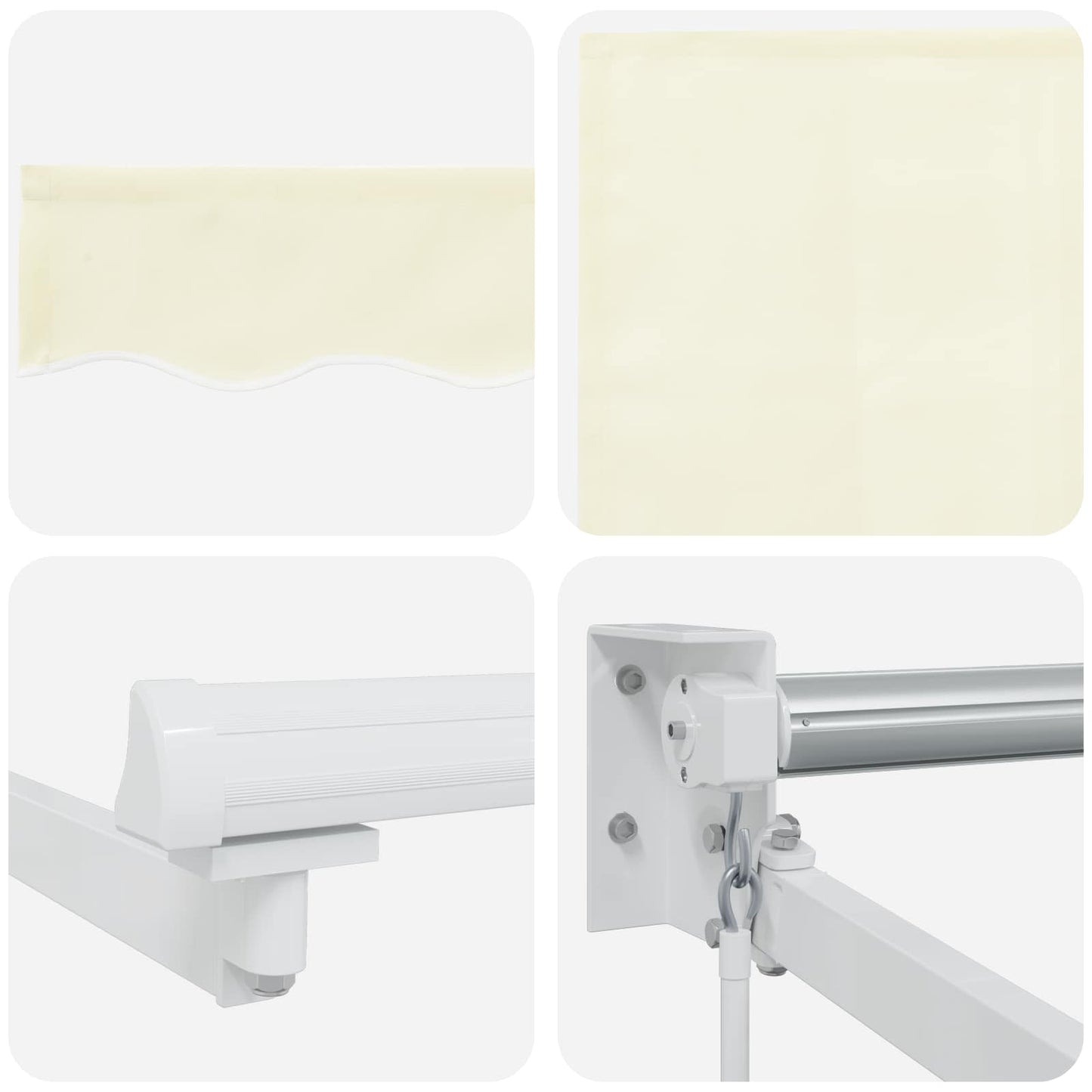 Einziehbare Markise Creme 3 x 2 m Polyester mit PU-Beschichtung