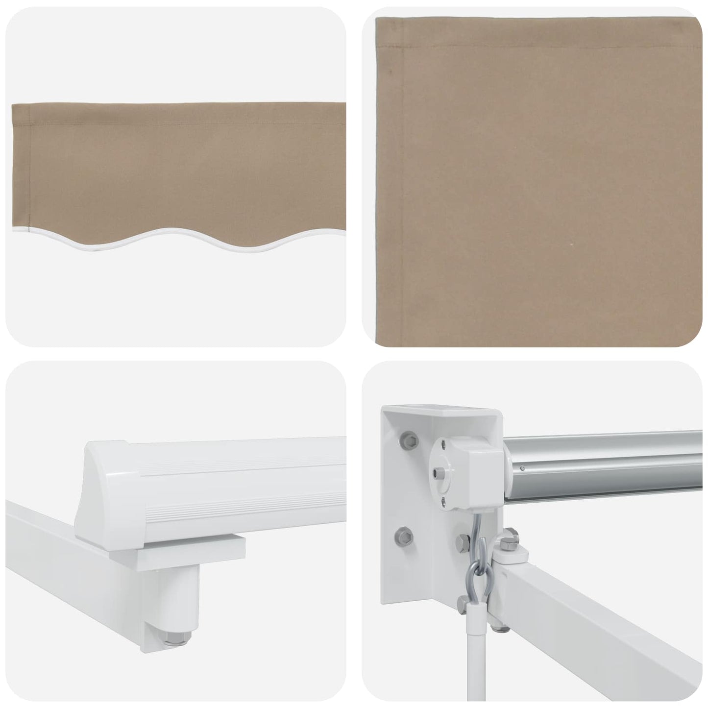 Einziehbare Markise Beige 3 x 2 m Polyester mit PU-Beschichtung